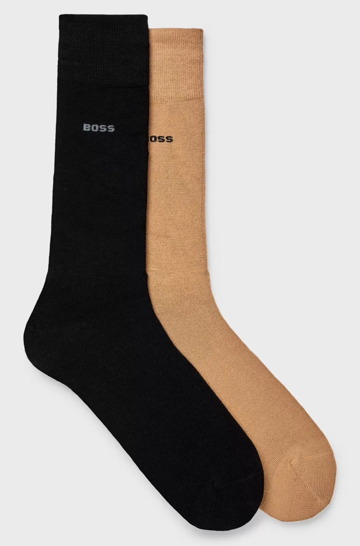 HUGO BOSS Pakke Med To Par Strømper I Almindelig Længde I Blød Bambusviskose Beige Flash Sale