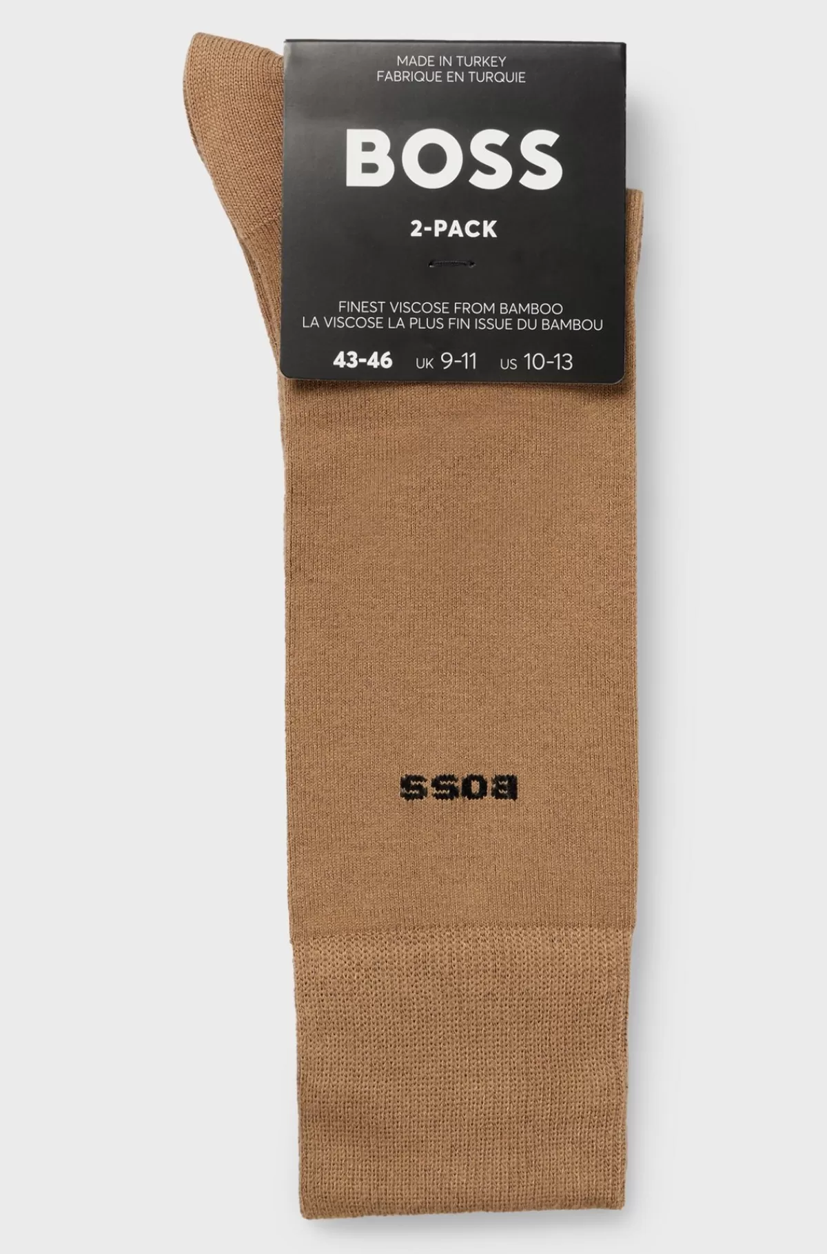 HUGO BOSS Pakke Med To Par Strømper I Almindelig Længde I Blød Bambusviskose Beige Flash Sale