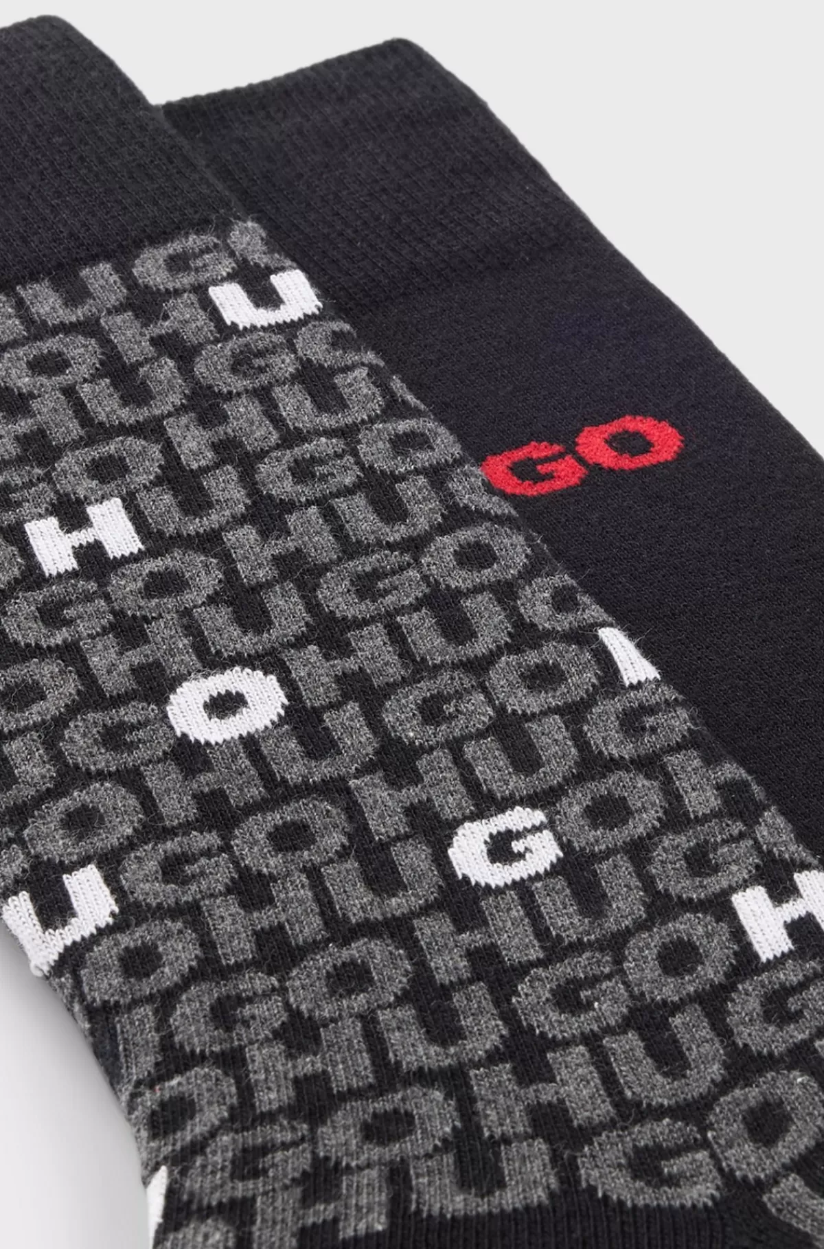 HUGO BOSS Pakke Med To Par Strømper I Almindelig Længde Med Logodetaljer Sort Discount