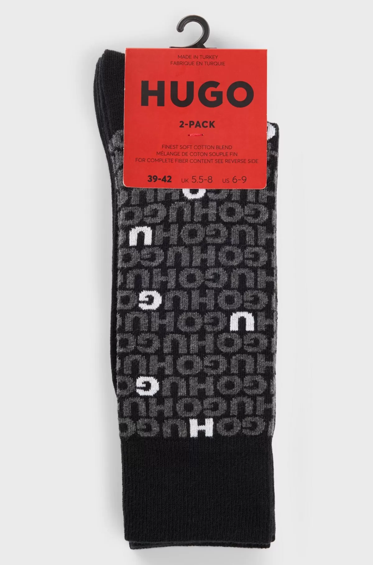 HUGO BOSS Pakke Med To Par Strømper I Almindelig Længde Med Logodetaljer Sort Discount