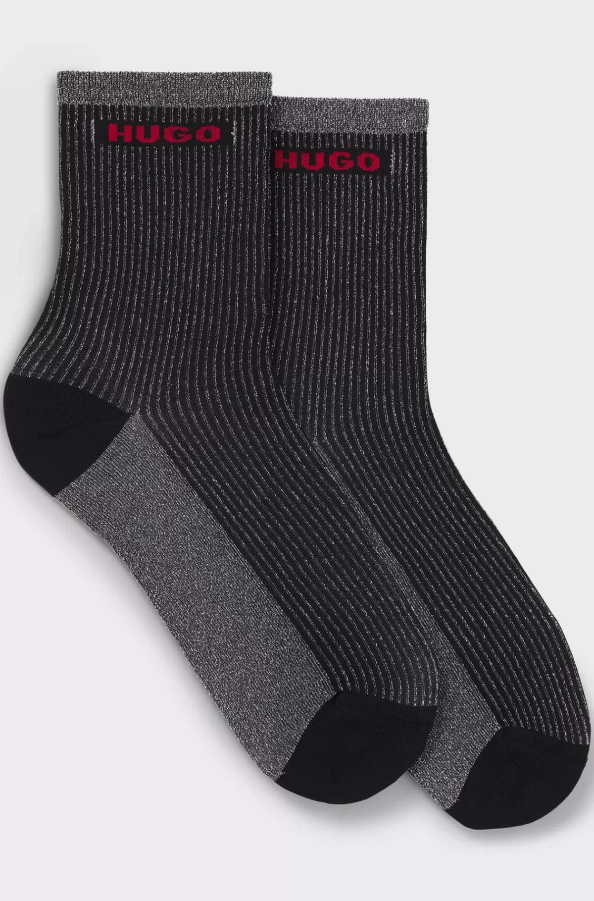 HUGO BOSS Pakke Med To Par Strømper I Kort Længde Med Logodetaljer Sølv Store