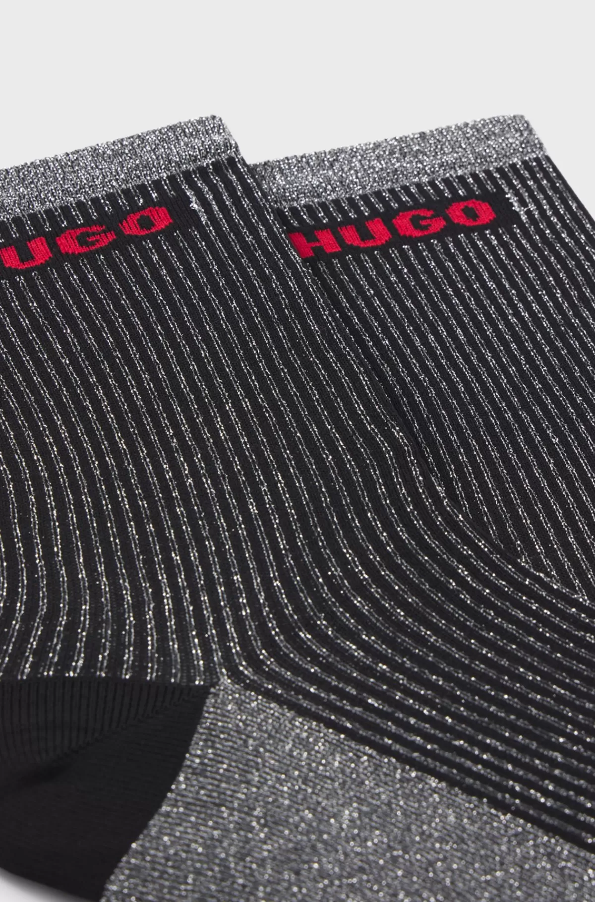 HUGO BOSS Pakke Med To Par Strømper I Kort Længde Med Logodetaljer Sølv Store