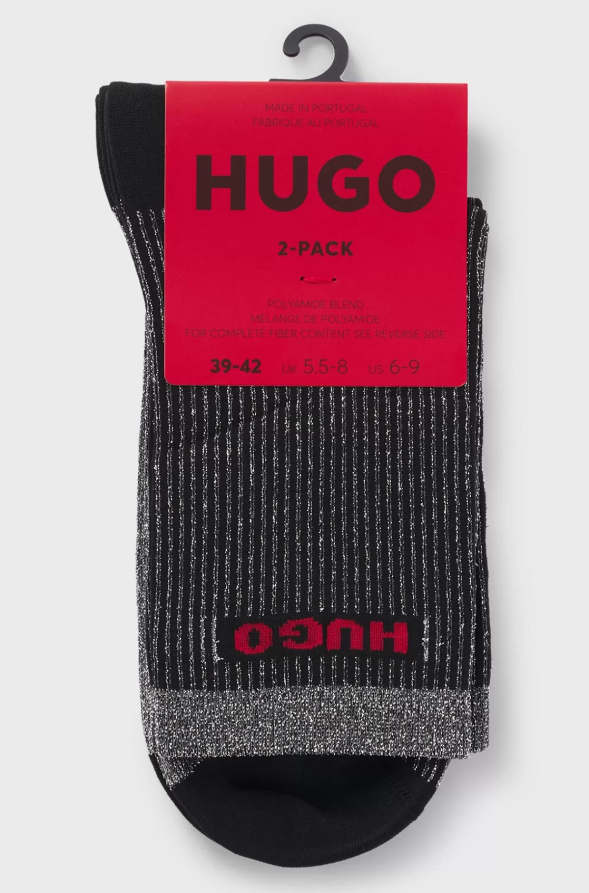 HUGO BOSS Pakke Med To Par Strømper I Kort Længde Med Logodetaljer Sølv Store