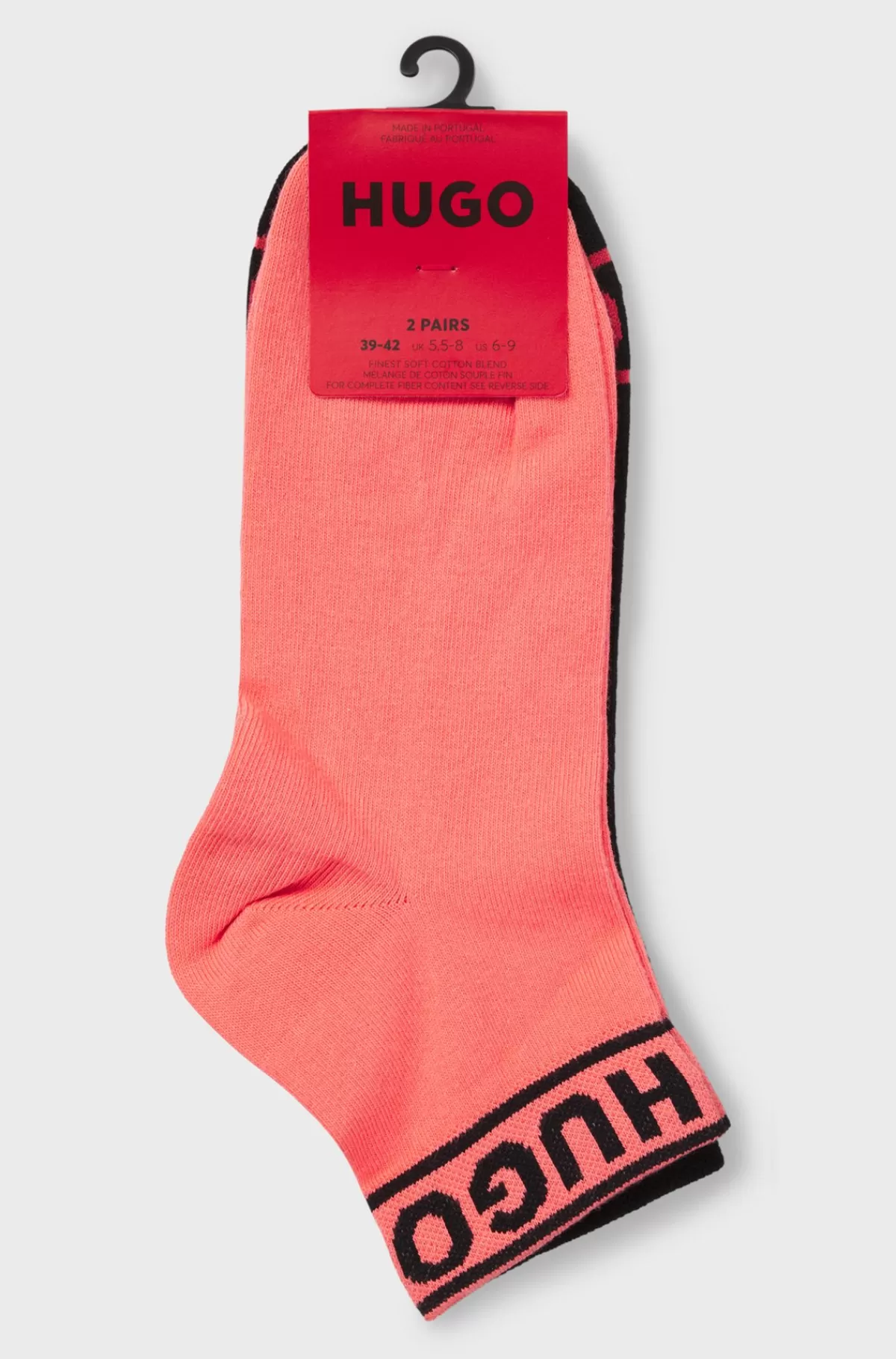 HUGO BOSS Pakke Med To Par Strømper I Kort Længde Med Logodetaljer Lyserød Fashion
