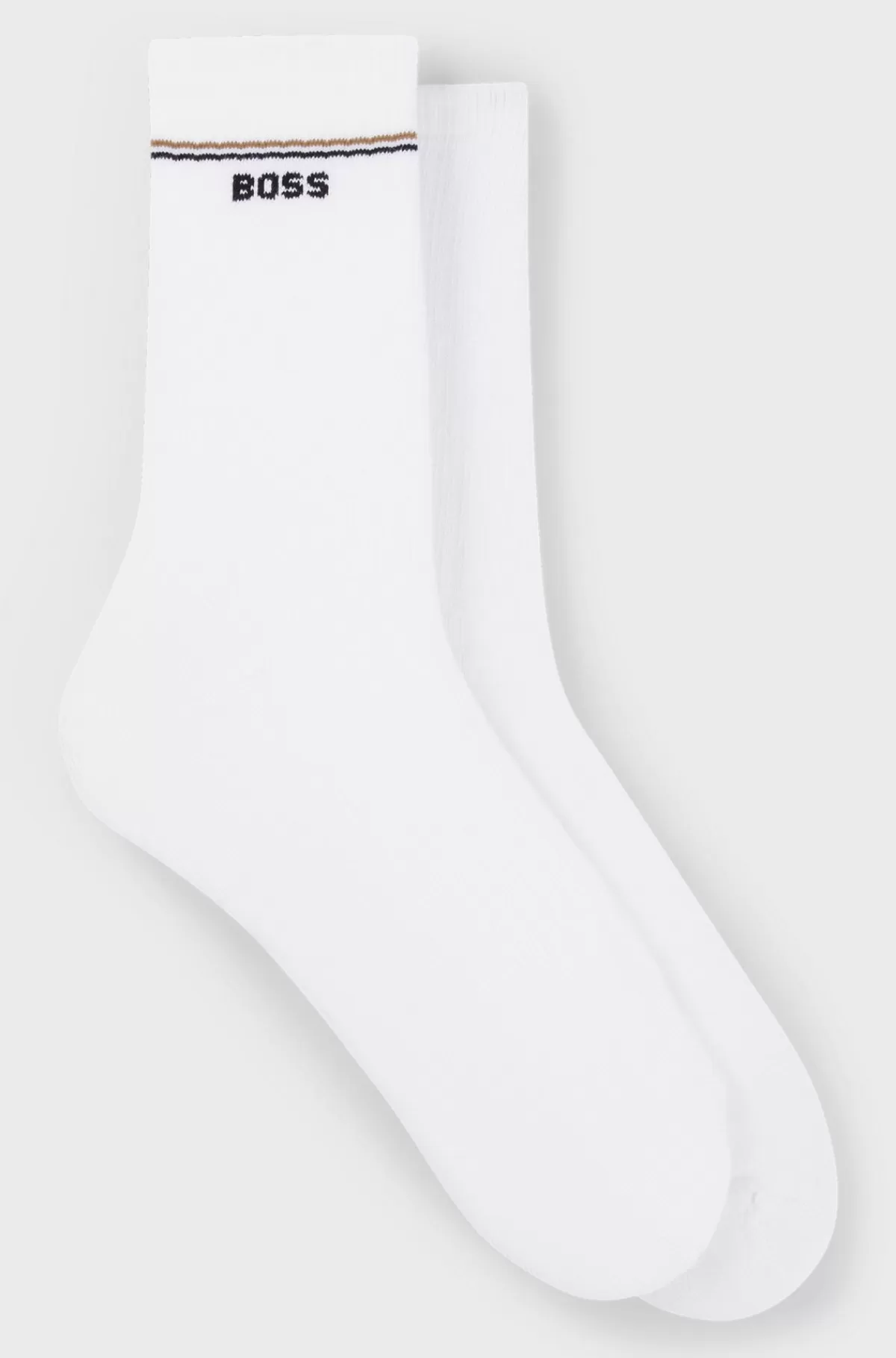 HUGO BOSS Pakke Med To Par Strømper I Kvart Længde Med Logo Hvid New