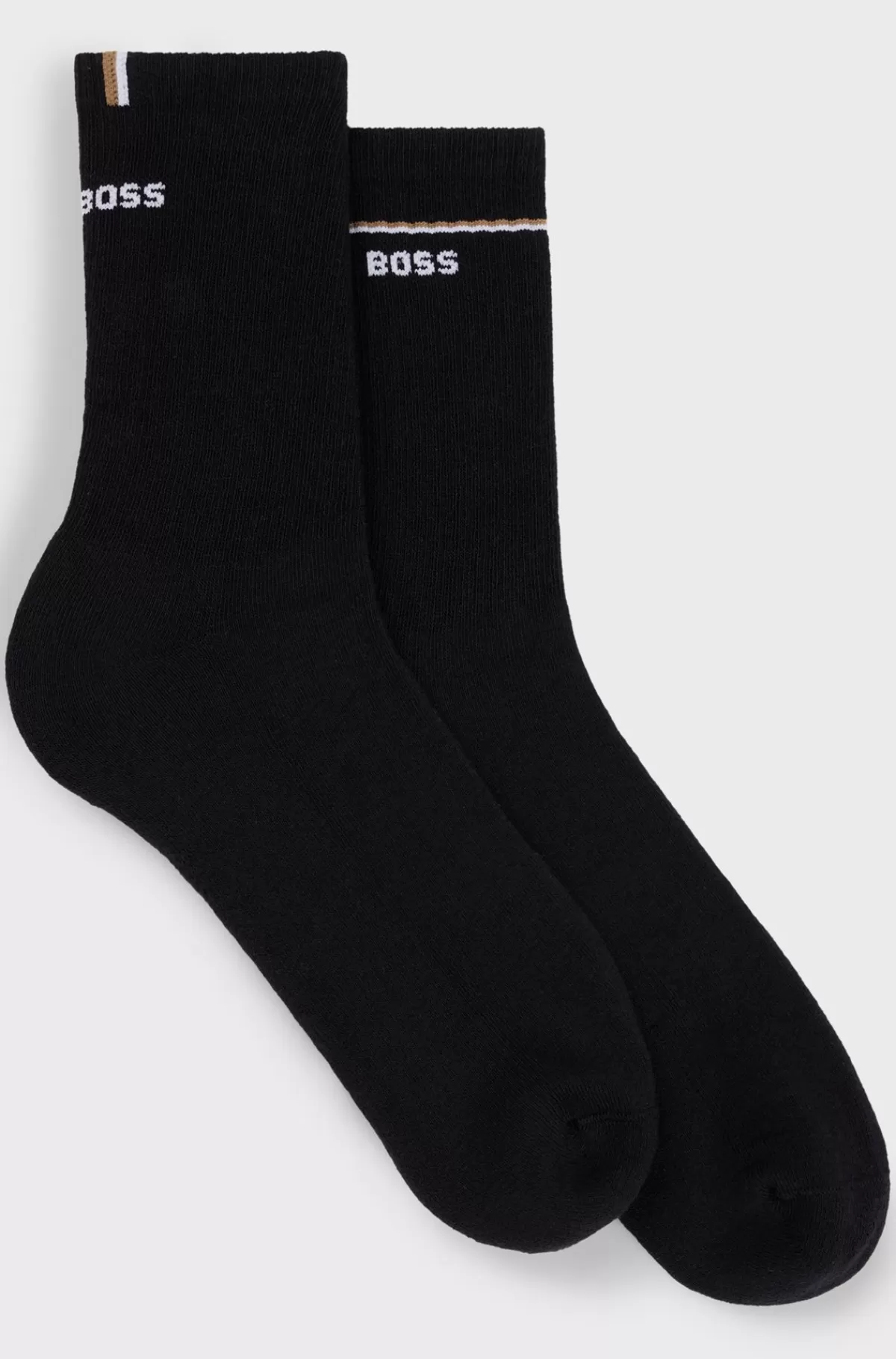 HUGO BOSS Pakke Med To Par Strømper I Kvart Længde Med Logo Sort Shop
