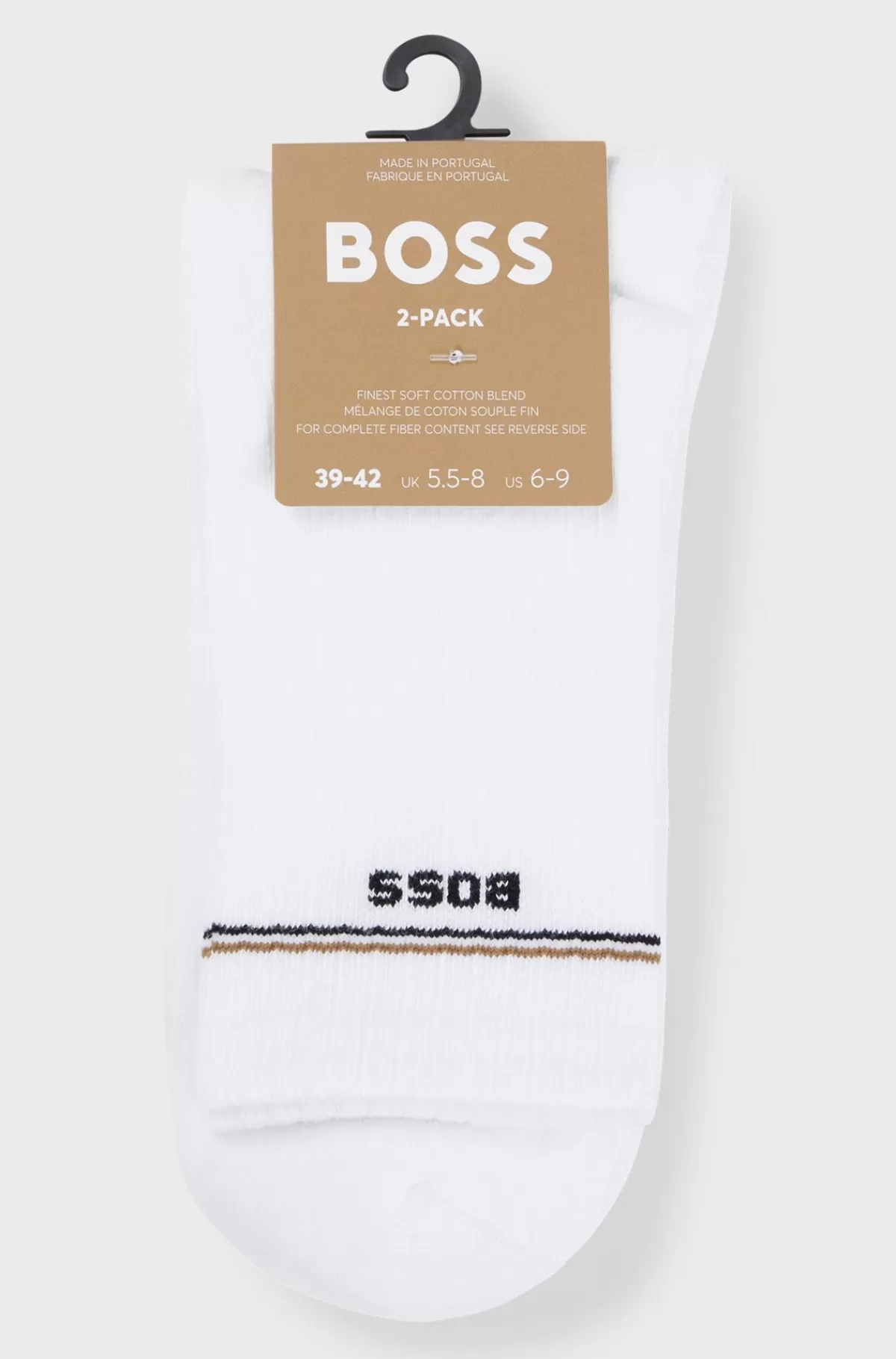 HUGO BOSS Pakke Med To Par Strømper I Kvart Længde Med Logo Hvid New
