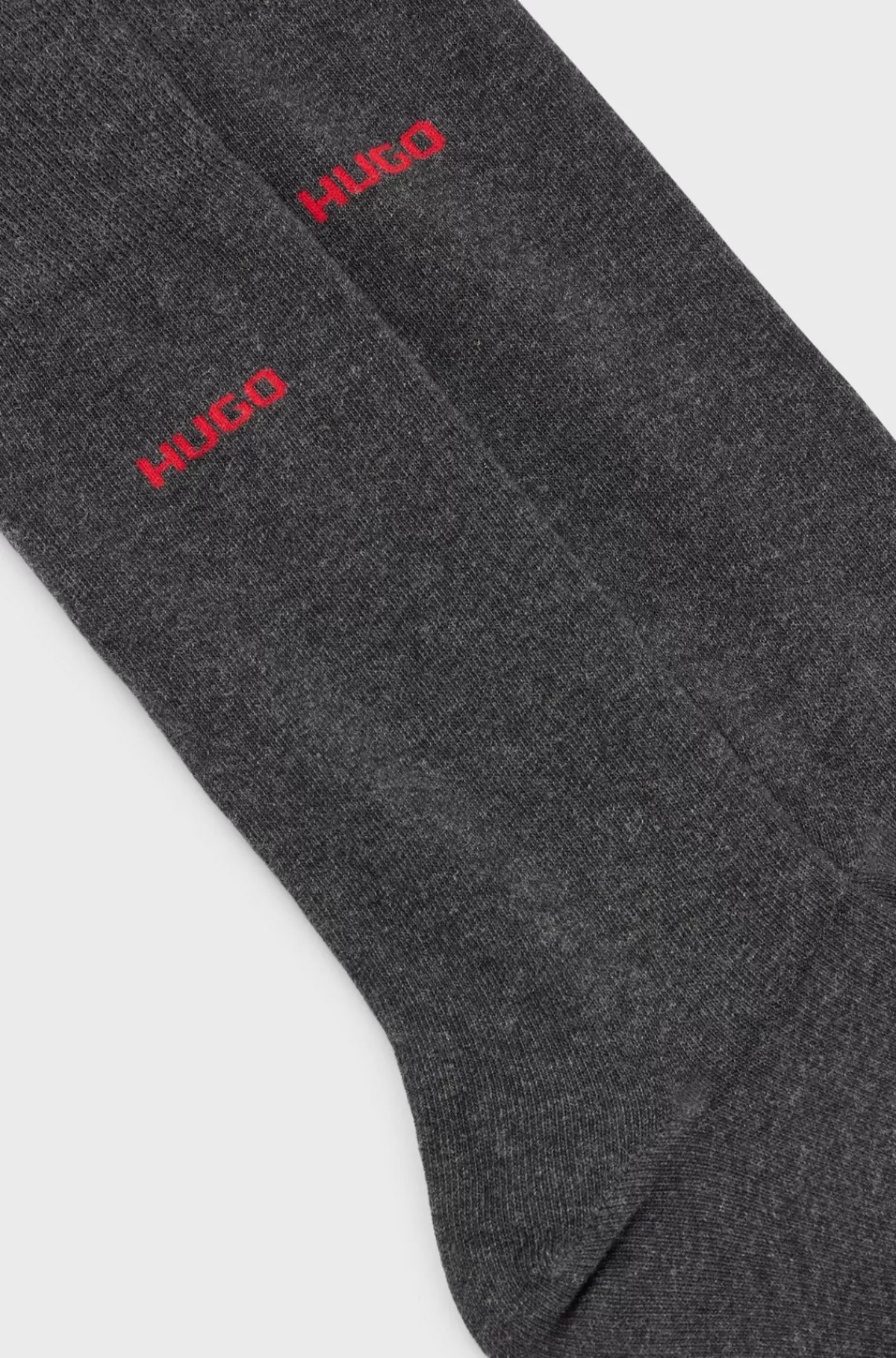 HUGO BOSS Pakke Med To Par Strømper I Stof Med Stræk I Almindelig Længde Mørkegrå Outlet