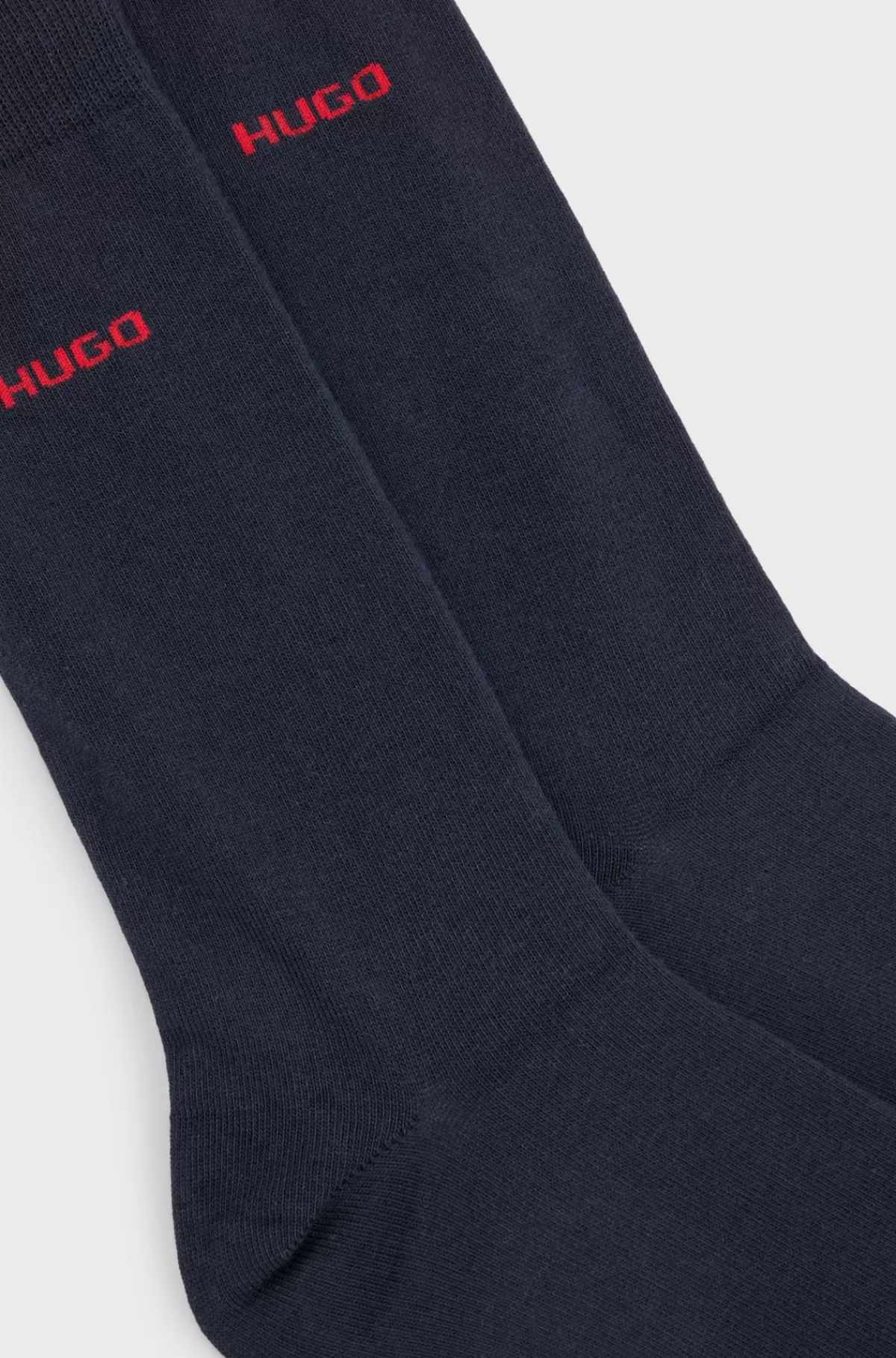 HUGO BOSS Pakke Med To Par Strømper I Stof Med Stræk I Almindelig Længde Mørkeblå Store