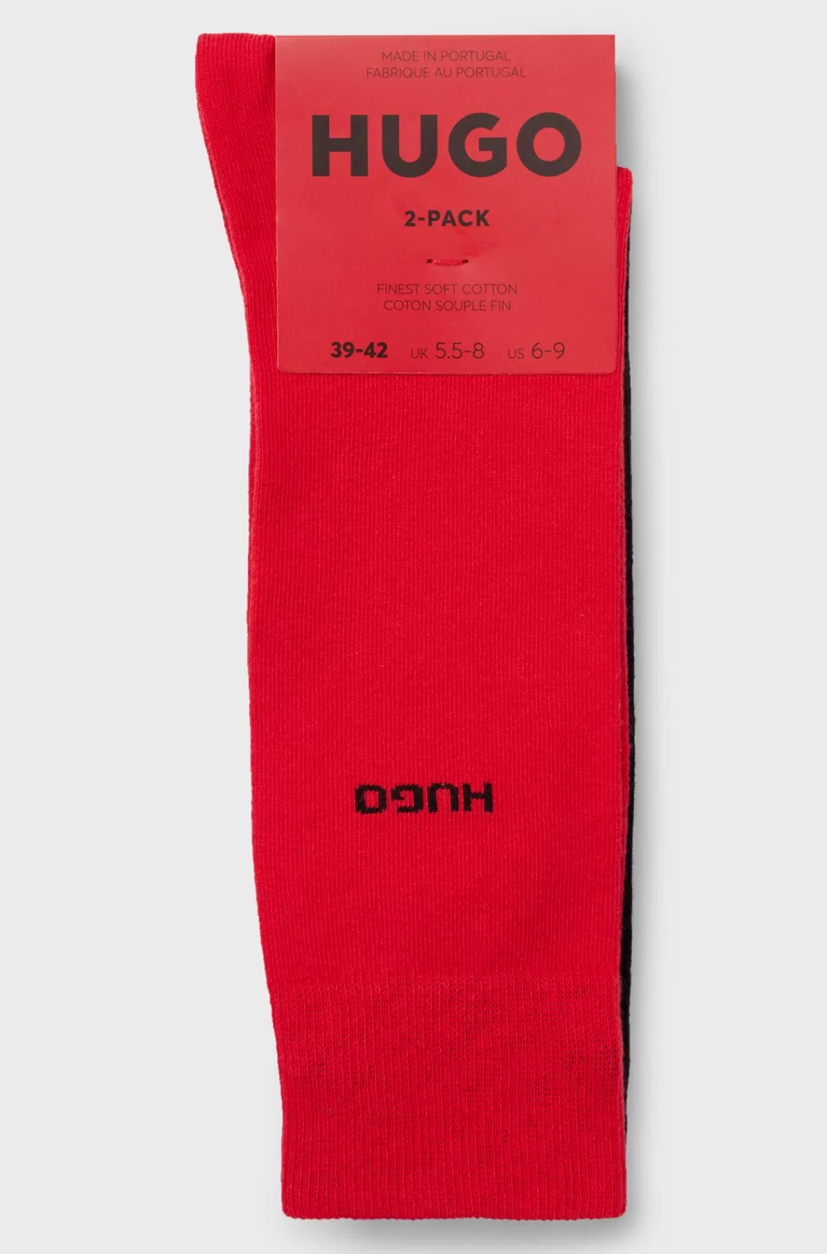 HUGO BOSS Pakke Med To Par Strømper I Stof Med Stræk I Almindelig Længde Sort/rød Discount