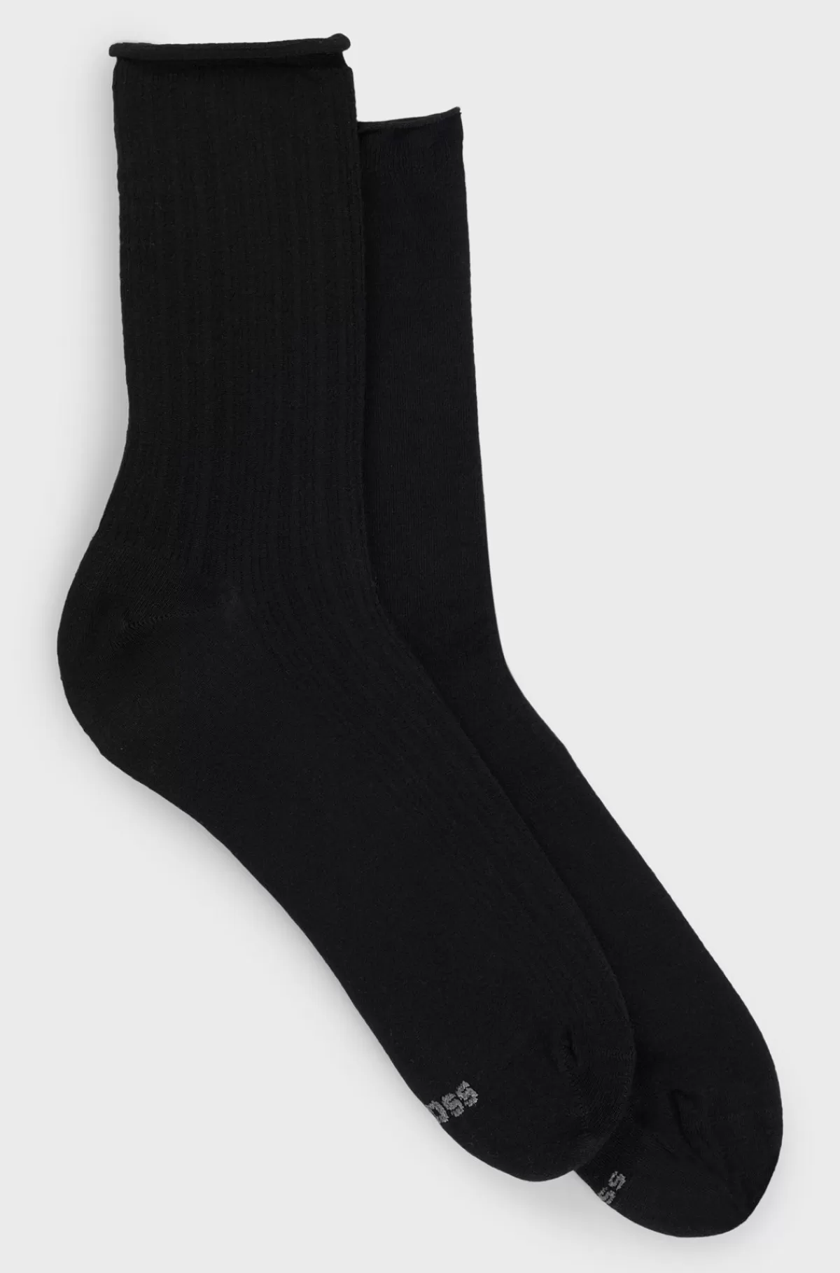 HUGO BOSS Pakke Med To Par Strømper Med Kort Længde I Garn Med Stræk Sort Best