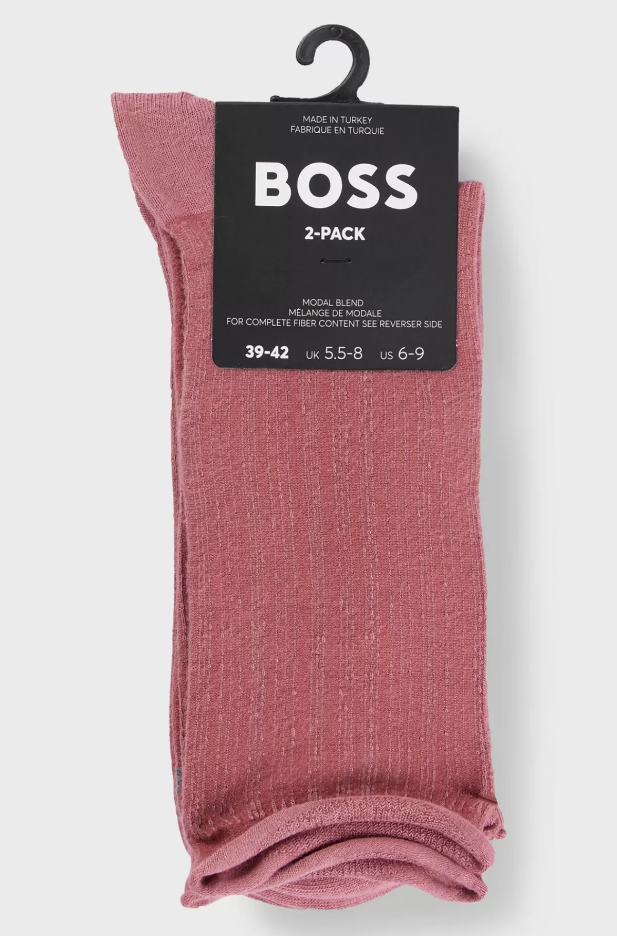 HUGO BOSS Pakke Med To Par Strømper Med Kort Længde I Garn Med Stræk Pink Online