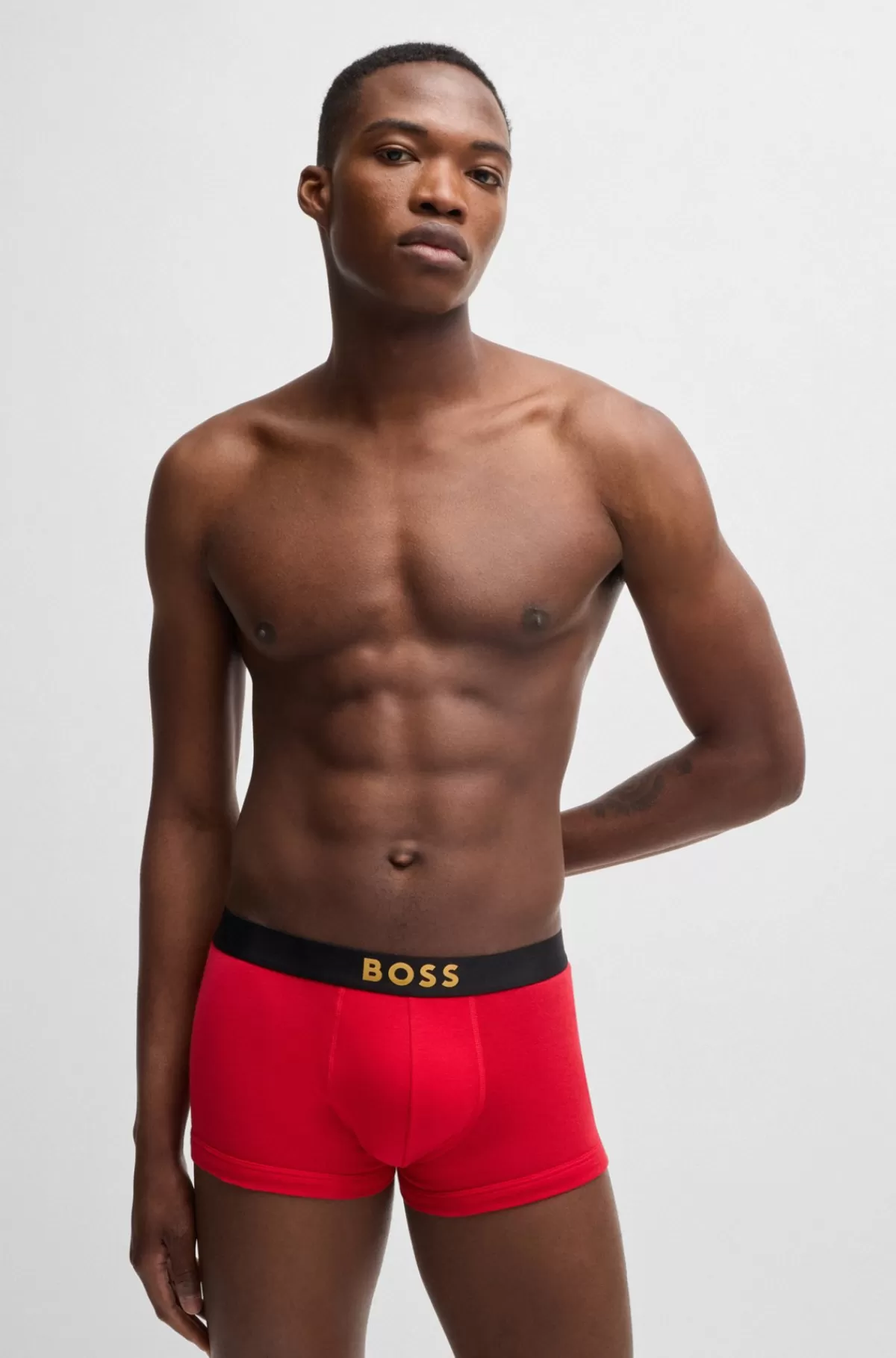 HUGO BOSS Pakke Med To Par Underbukser I Bomuld Med Metalliske Logoer Sort/rød Shop