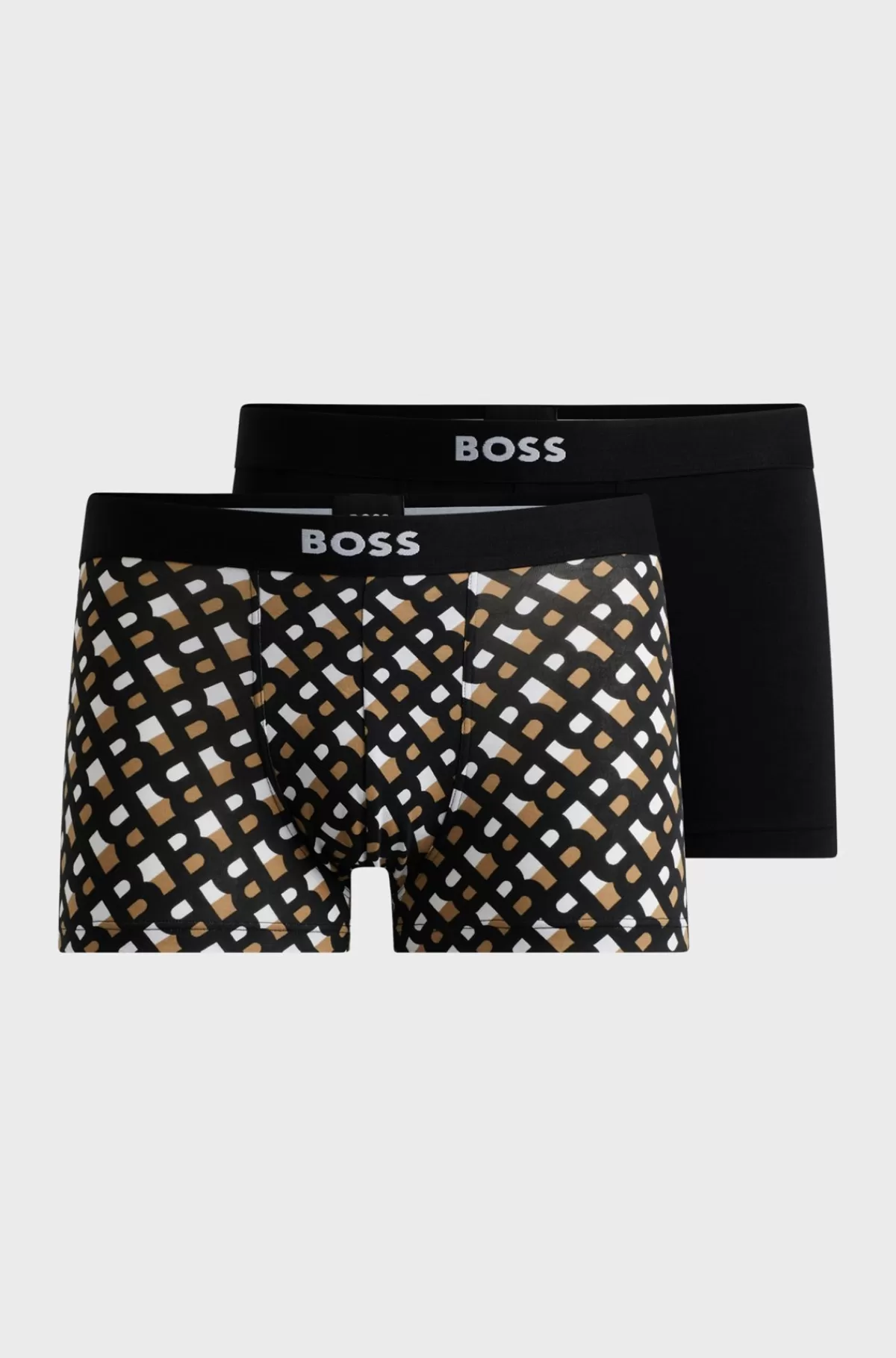 HUGO BOSS Pakke Med To Par Underbukser I Bomuld Med Stræk Og Linning Med Logo Sort/hvid/beige Shop
