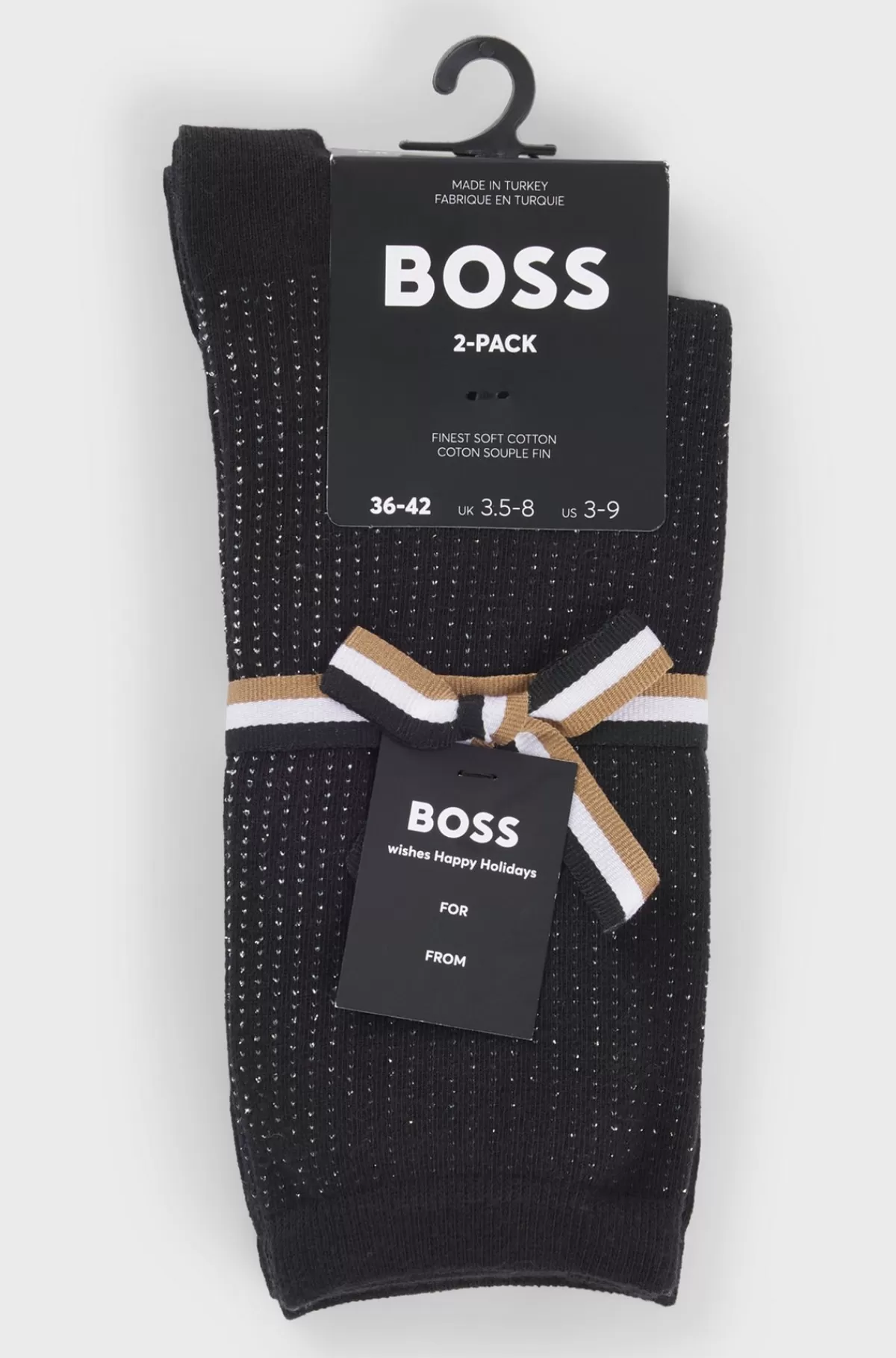 HUGO BOSS Pakke Med To Strømper I Almindelig Længde Fremstillet I Bomuldsblanding Sort Cheap