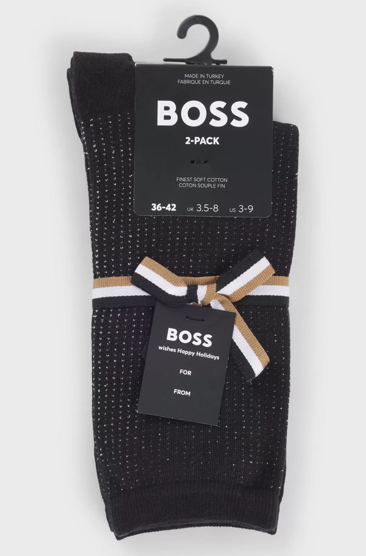 HUGO BOSS Pakke Med To Strømper I Almindelig Længde Fremstillet I Bomuldsblanding Sort Cheap