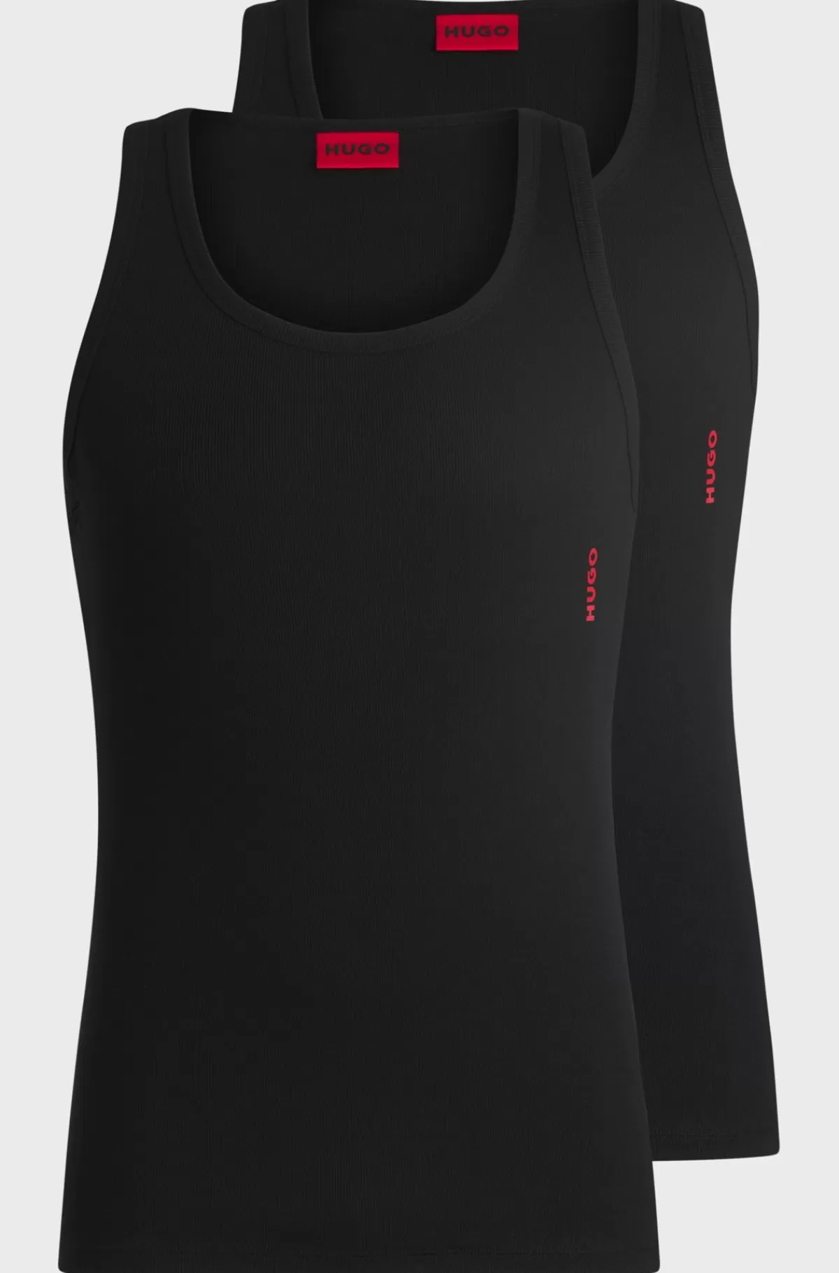 HUGO BOSS Pakke Med To Toppe I Bomuld Med Stræk Og Logoprint Sort Online