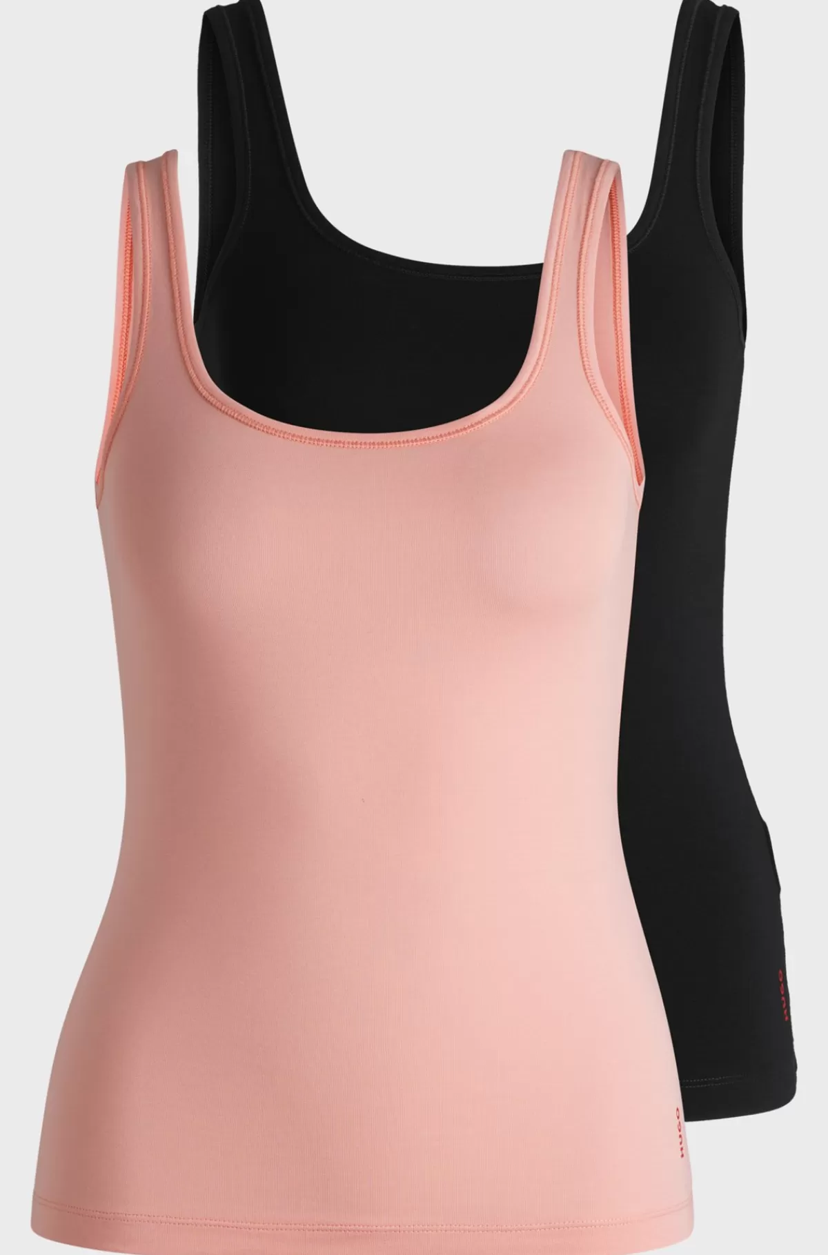 HUGO BOSS Pakke Med To Toppe I Bomuld Med Stræk Og Logoprint Sort/pink Online