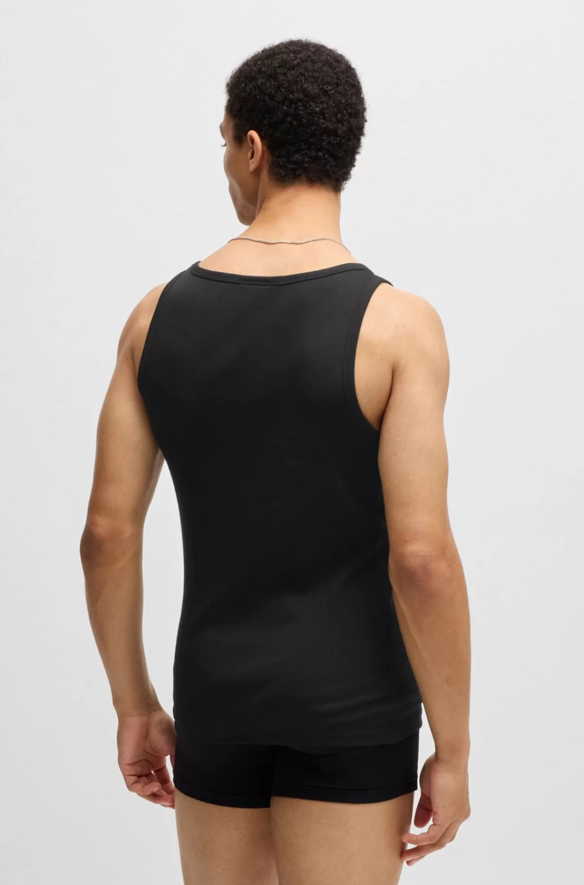 HUGO BOSS Pakke Med To Toppe I Bomuld Med Stræk Og Logoprint Sort Online