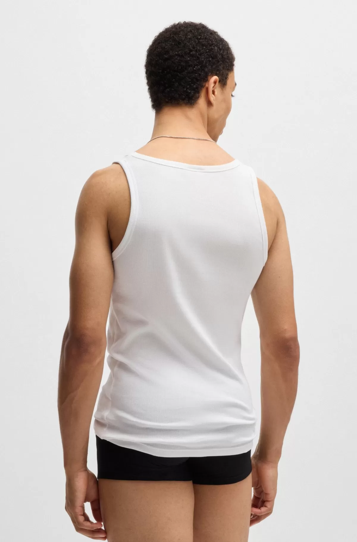 HUGO BOSS Pakke Med To Toppe I Bomuld Med Stræk Og Logoprint Hvid Discount