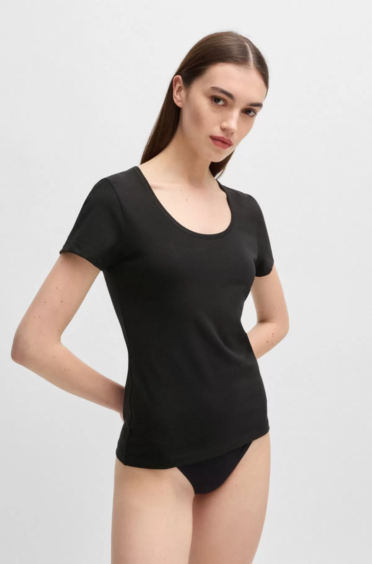 HUGO BOSS Pakke Med To T-shirts I Bomuld Med Stræk Og Logo Sort Hot