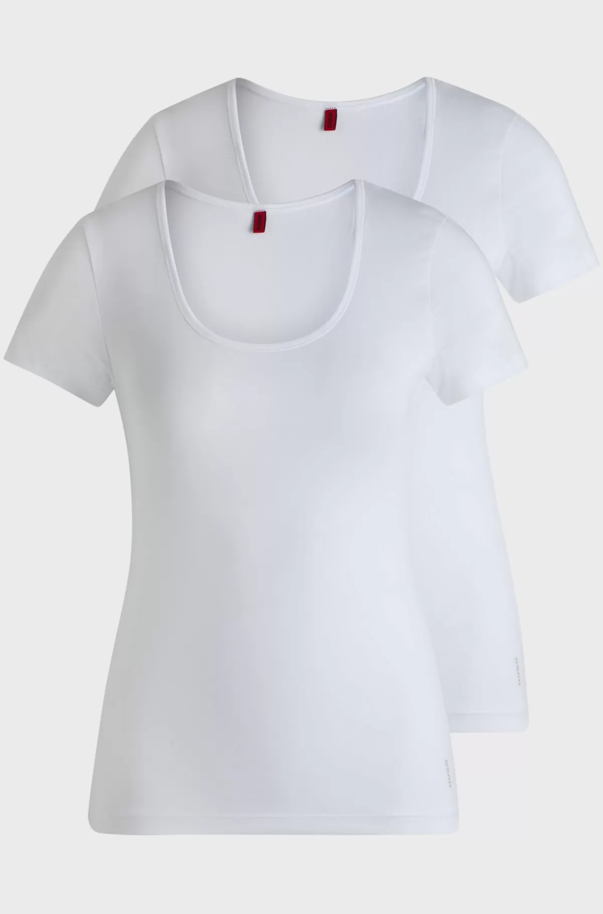 HUGO BOSS Pakke Med To T-shirts I Bomuld Med Stræk Og Logo Hvid Discount