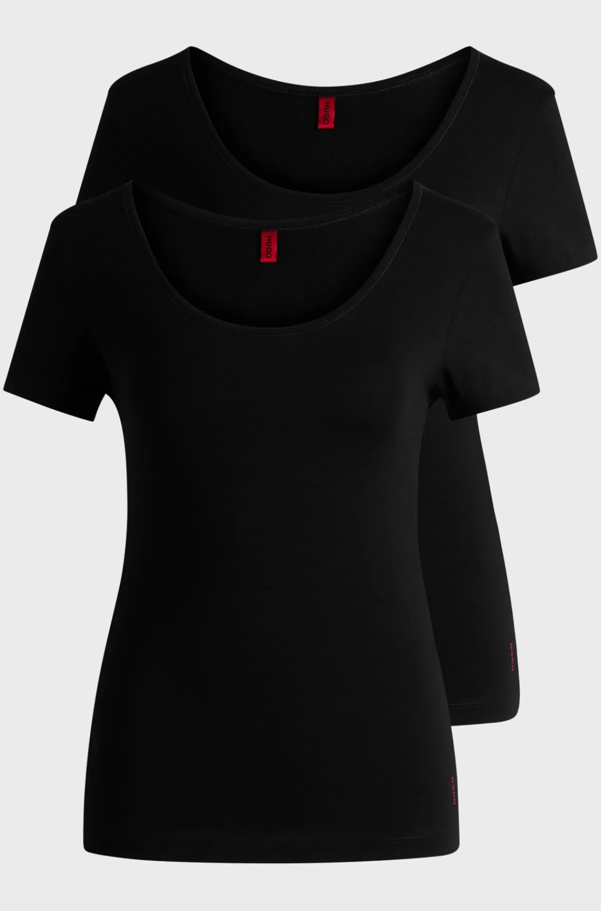 HUGO BOSS Pakke Med To T-shirts I Bomuld Med Stræk Og Logo Sort Hot