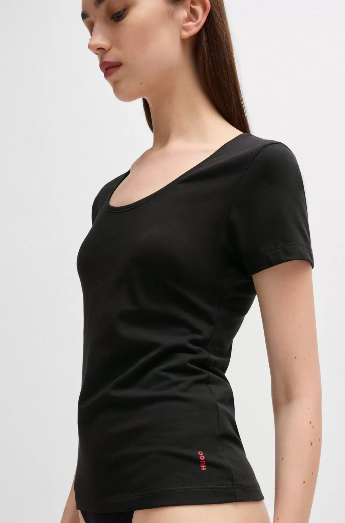HUGO BOSS Pakke Med To T-shirts I Bomuld Med Stræk Og Logo Sort Hot