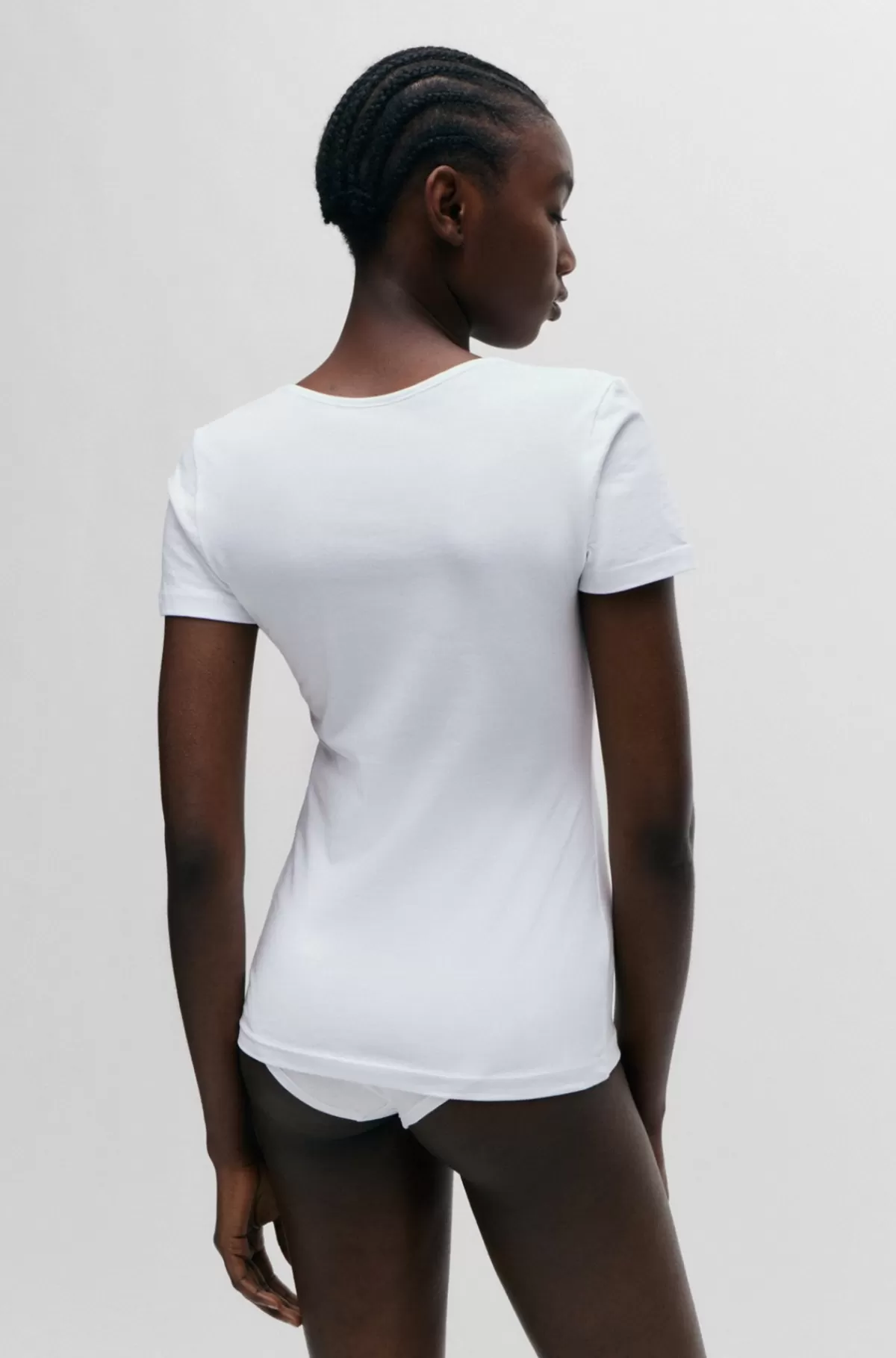 HUGO BOSS Pakke Med To T-shirts I Bomuld Med Stræk Og Logo Hvid Discount
