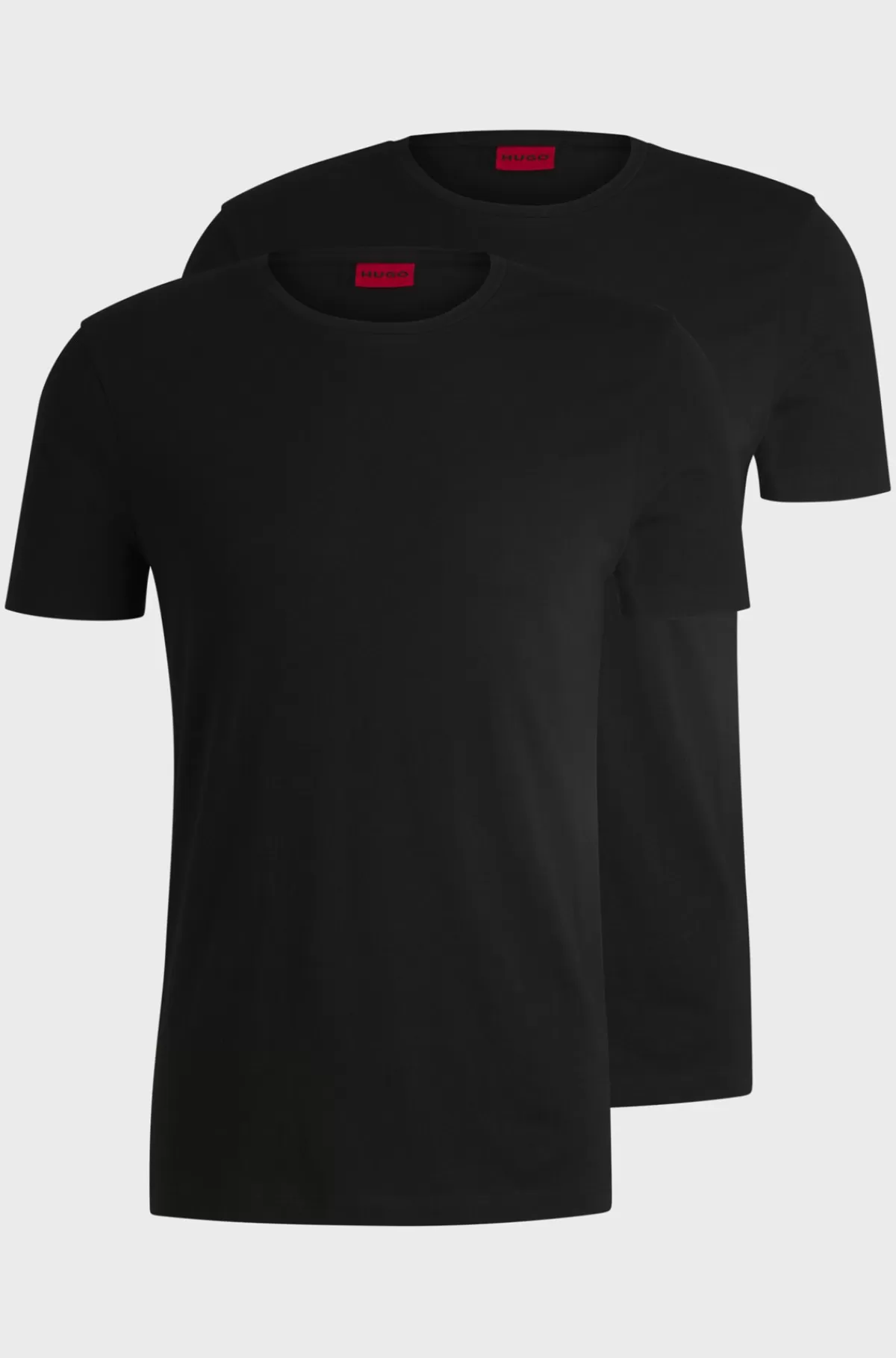 HUGO BOSS Pakke Med To T-shirts I Bomuld Med Stræk Og Med Slim Fit Sort Sale