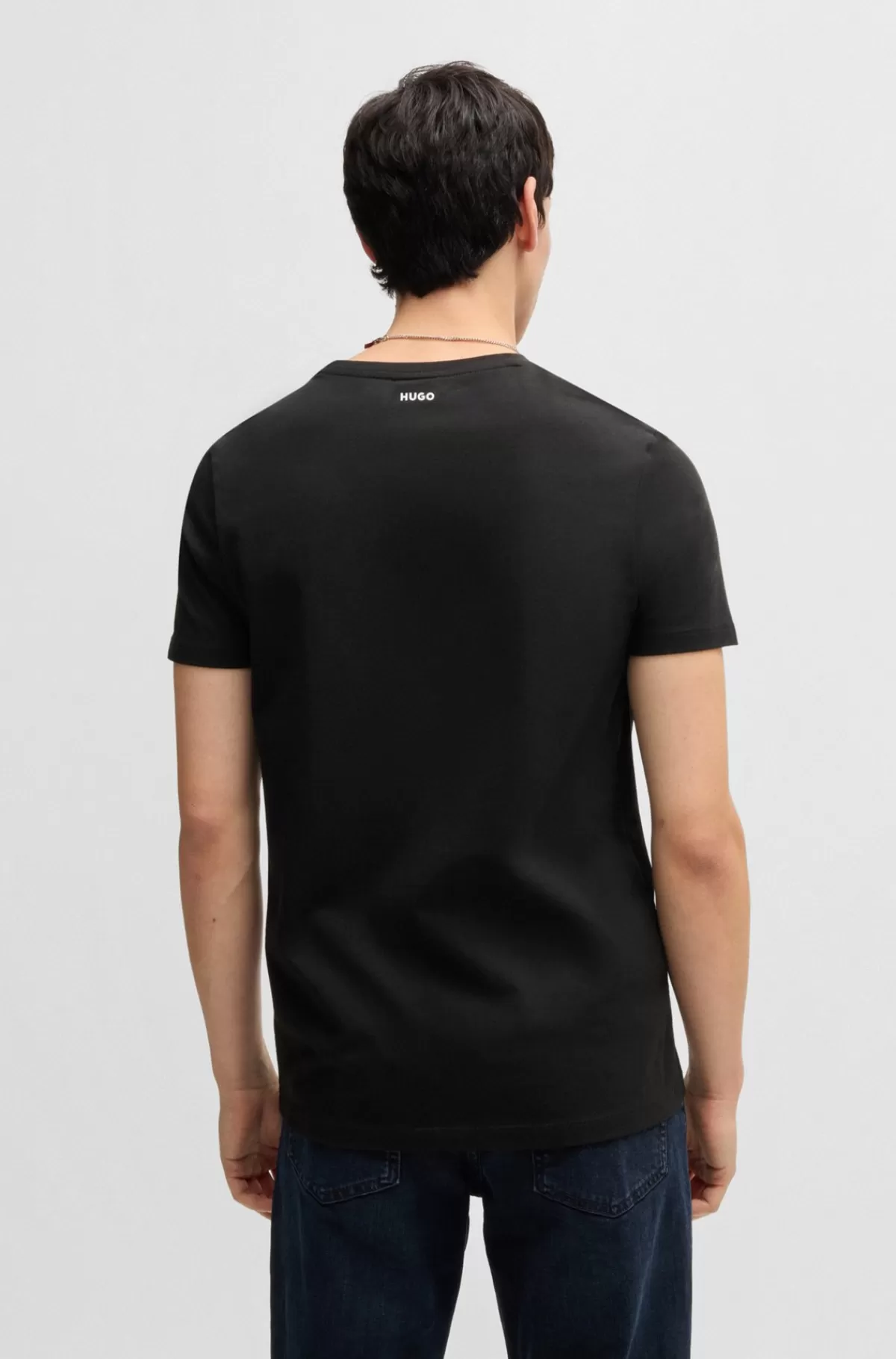 HUGO BOSS Pakke Med To T-shirts I Bomuld Med Stræk Og Med Slim Fit Sort Sale