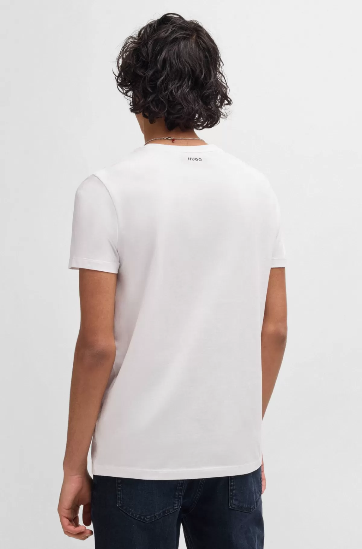 HUGO BOSS Pakke Med To T-shirts I Bomuld Med Stræk Og Med Slim Fit Hvid/sort Sale