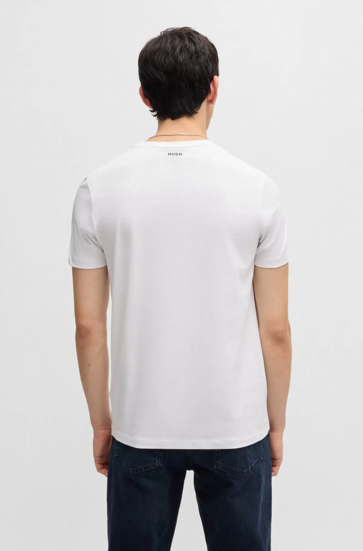 HUGO BOSS Pakke Med To T-shirts I Bomuld Med Stræk Og Med Slim Fit Hvid New