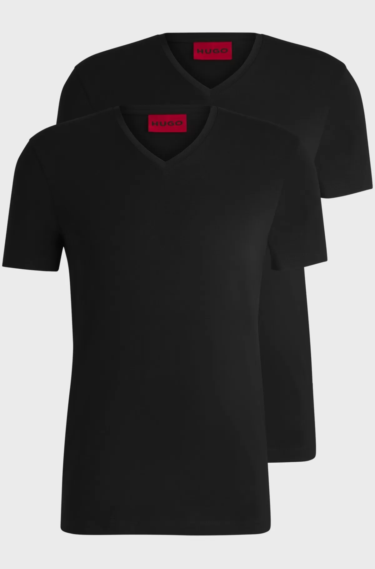 HUGO BOSS Pakke Med To T-shirts Med V-hals I Bomuld Med Stræk Sort Cheap