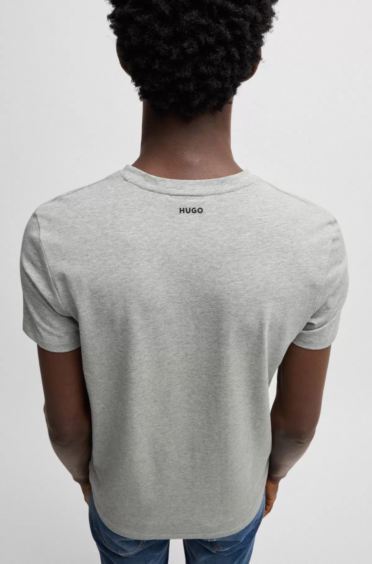 HUGO BOSS Pakke Med To T-shirts Med V-hals I Bomuld Med Stræk Lysegrå Best Sale