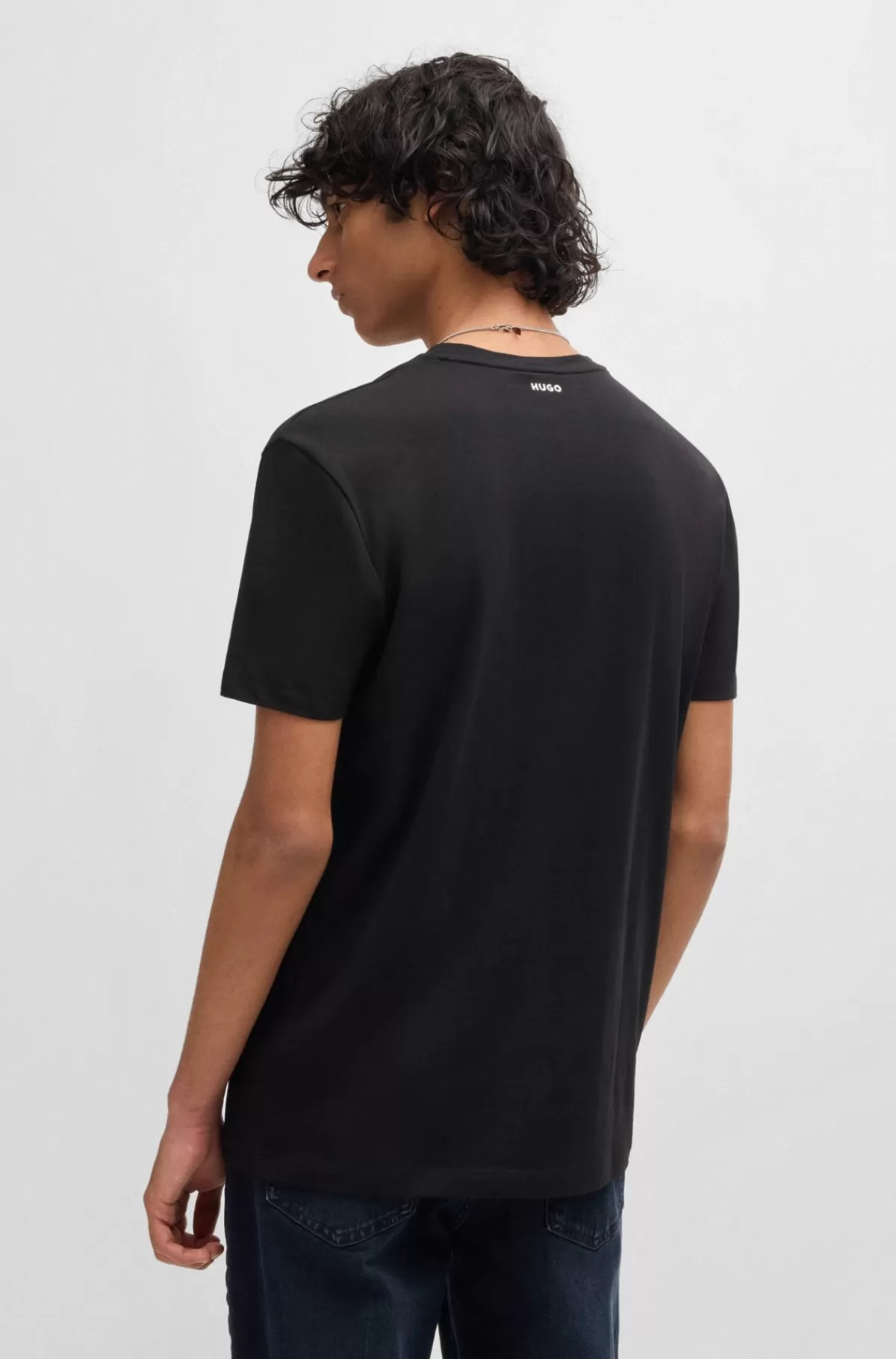 HUGO BOSS Pakke Med To T-shirts Med V-hals I Bomuld Med Stræk Sort Cheap