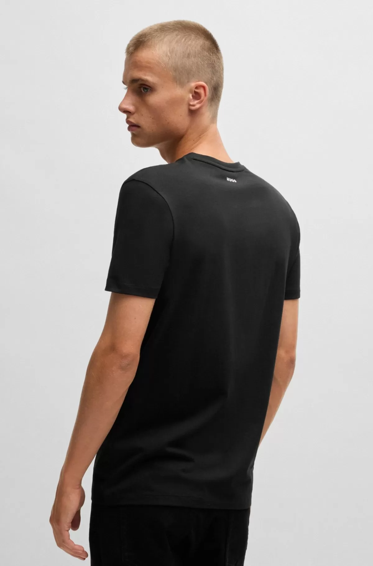 HUGO BOSS Pakke Med To T-shirts Med V-hals I Bomuld Med Stræk Hvid/sort Outlet