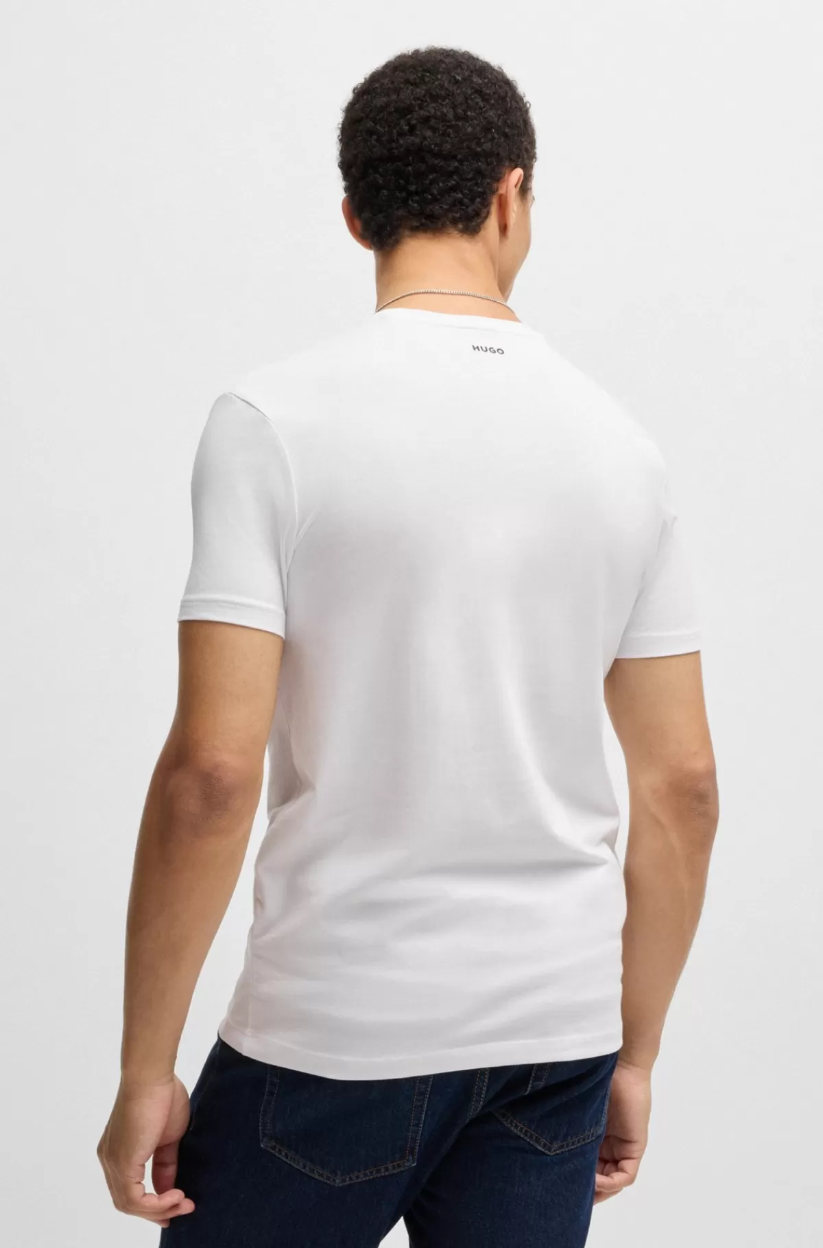 HUGO BOSS Pakke Med To T-shirts Med V-hals I Bomuld Med Stræk Hvid / Lysegrå Shop