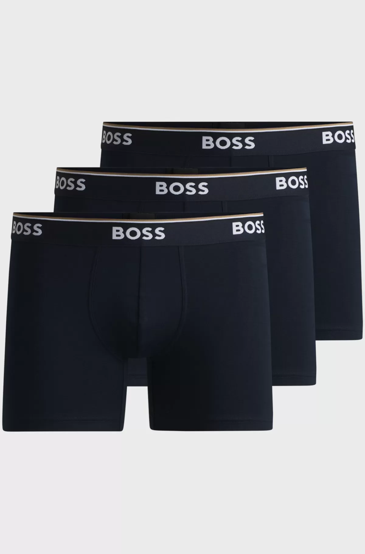 HUGO BOSS Pakke Med Tre Boxer-underbukser I Bomuld Med Stræk Med Logoer Mørkeblå Best Sale