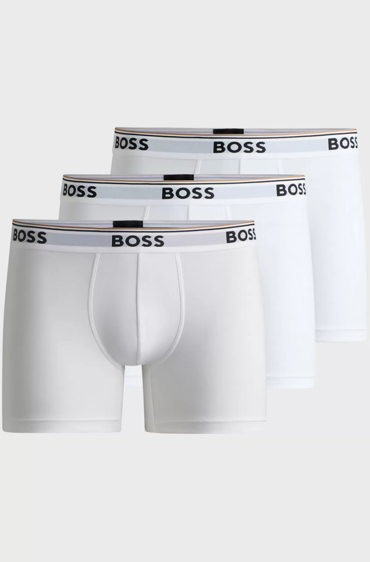 HUGO BOSS Pakke Med Tre Boxer-underbukser I Bomuld Med Stræk Med Logoer Hvid Outlet