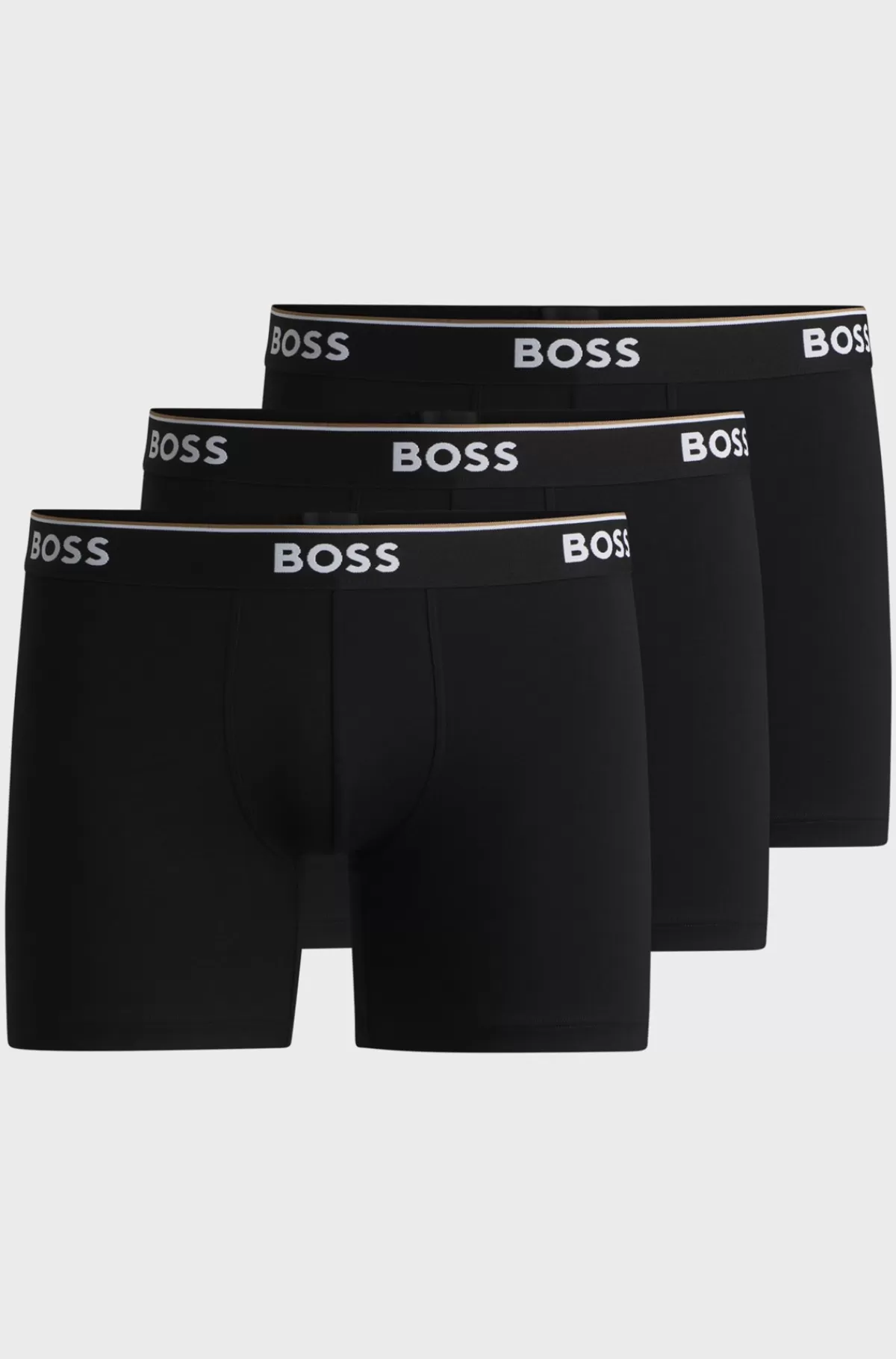 HUGO BOSS Pakke Med Tre Boxer-underbukser I Bomuld Med Stræk Med Logoer Sort New
