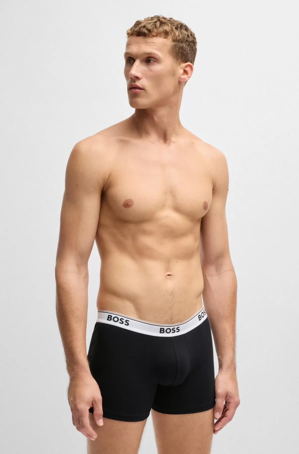 HUGO BOSS Pakke Med Tre Boxer-underbukser I Bomuld Med Stræk Med Logoer Sort Hot