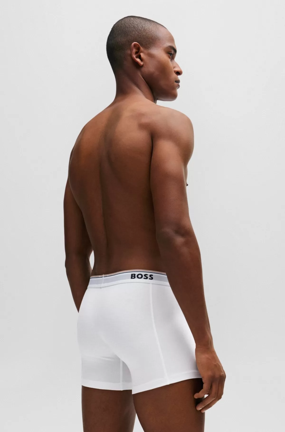 HUGO BOSS Pakke Med Tre Boxer-underbukser I Bomuld Med Stræk Med Logoer Hvid/grå/sort Hot