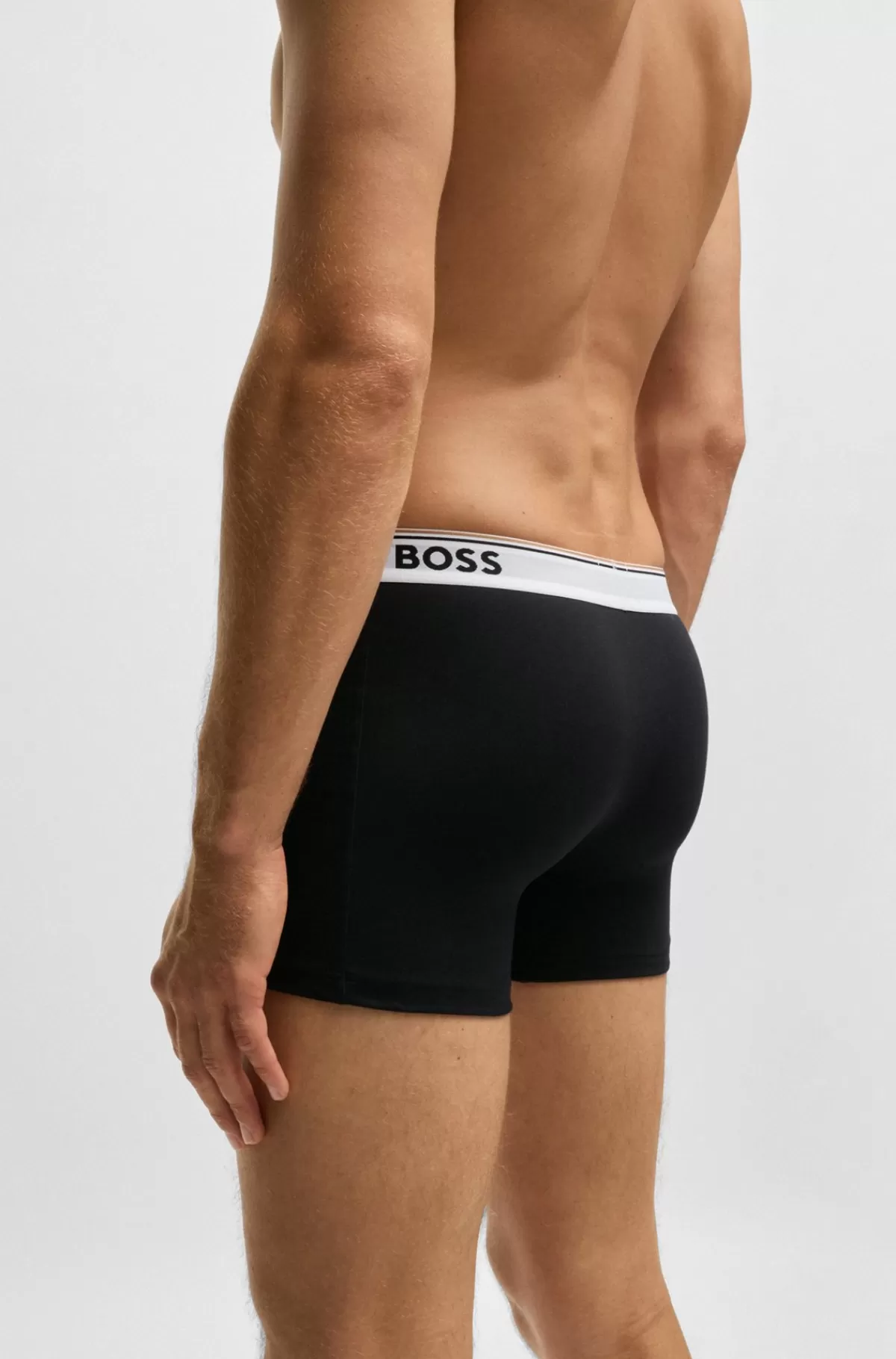 HUGO BOSS Pakke Med Tre Boxer-underbukser I Bomuld Med Stræk Med Logoer Sort Hot