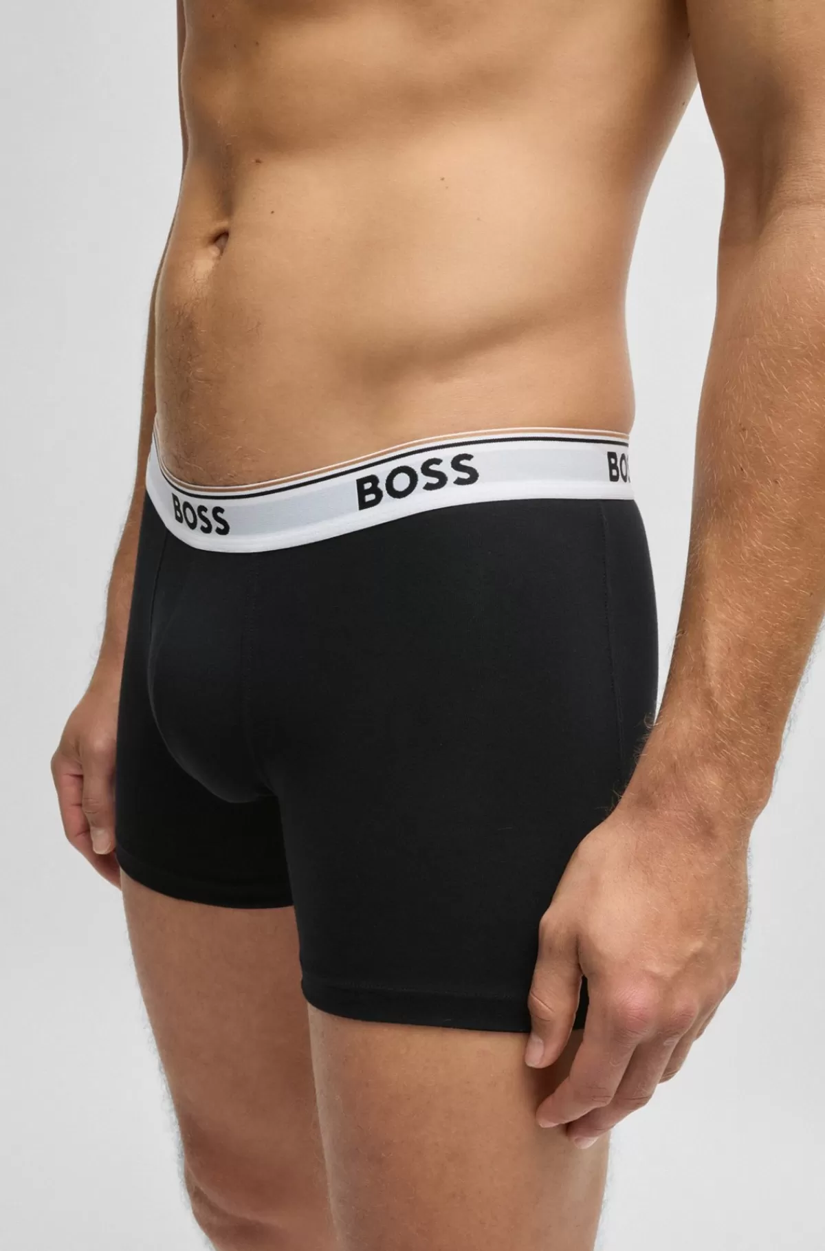 HUGO BOSS Pakke Med Tre Boxer-underbukser I Bomuld Med Stræk Med Logoer Sort Hot