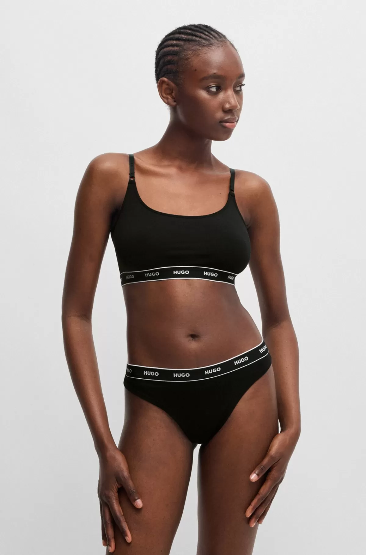 HUGO BOSS Pakke Med Tre G-strenge Med Brandet Linning Sort Hot