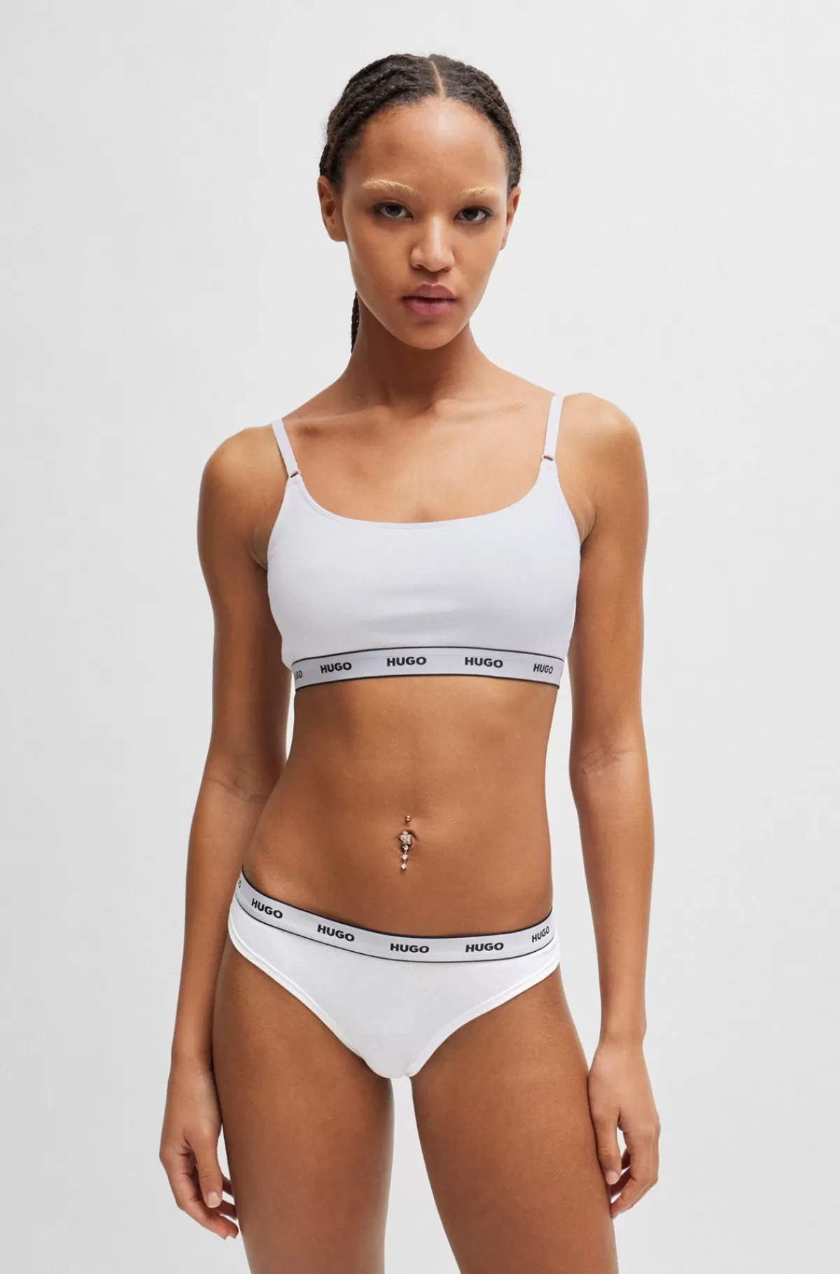 HUGO BOSS Pakke Med Tre G-strenge Med Brandet Linning Hvid Store
