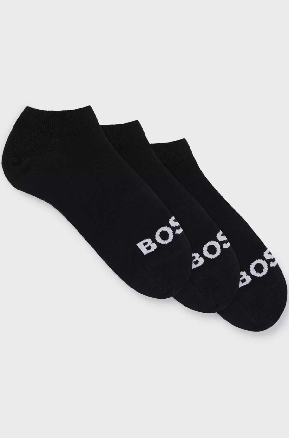 HUGO BOSS Pakke Med Tre Par Ankelsokker I Ankellængde Med Logoer I Kontrastfarve Sort Outlet