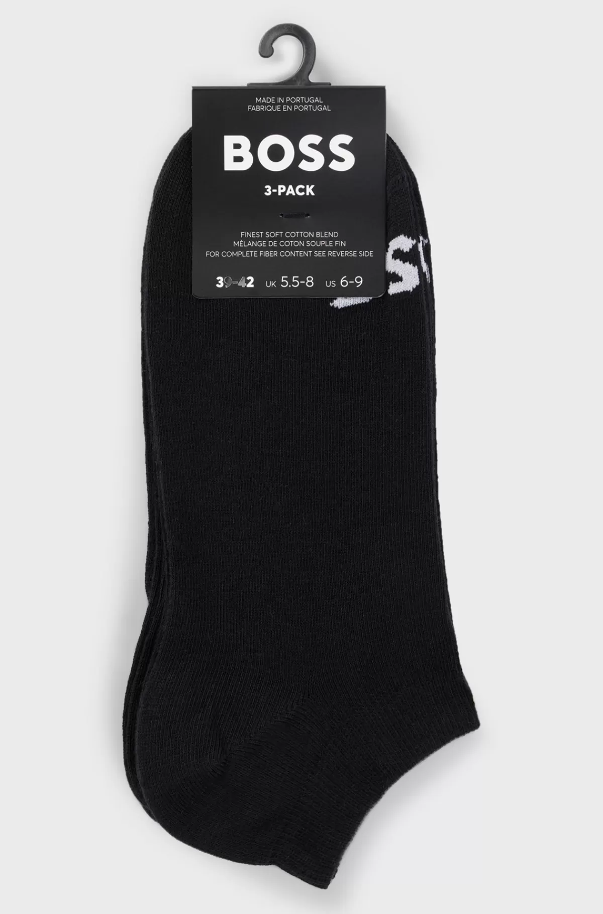 HUGO BOSS Pakke Med Tre Par Ankelsokker I Ankellængde Med Logoer I Kontrastfarve Sort Outlet