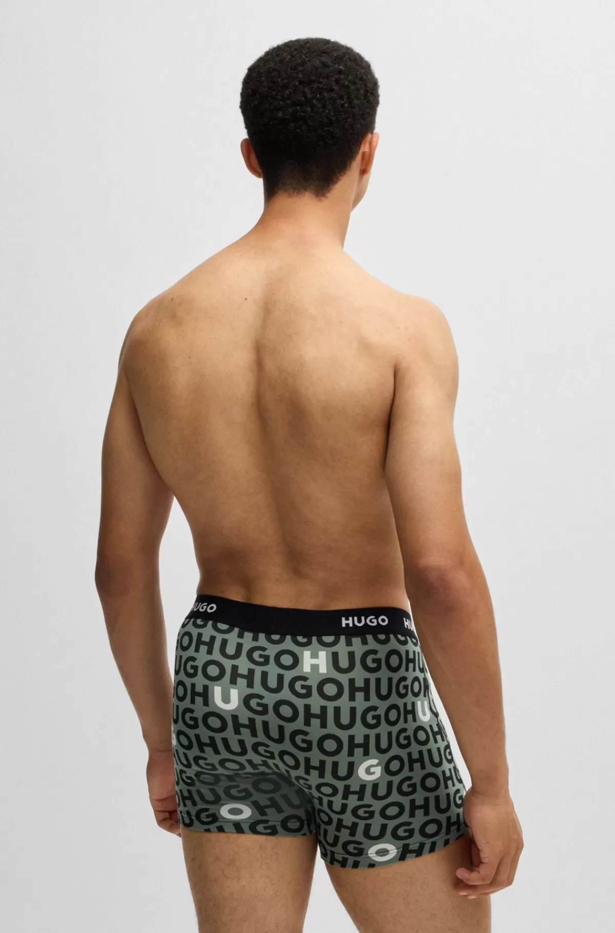 HUGO BOSS Pakke Med Tre Par Boksershorts I Bomuld Med Stræk Og Logoer Sort/grøn Shop